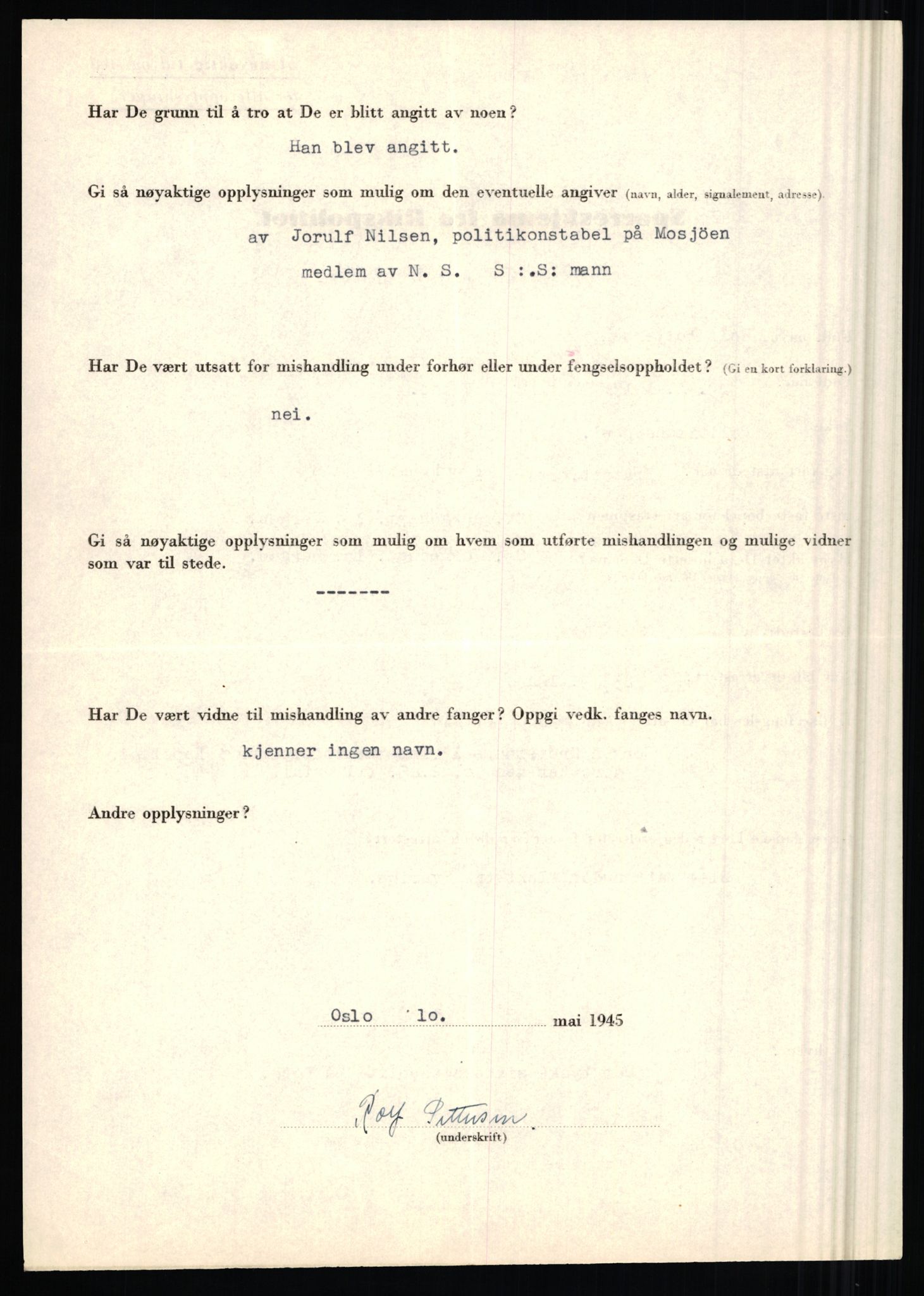 Rikspolitisjefen, AV/RA-S-1560/L/L0014: Pettersen, Aksel - Savosnick, Ernst, 1940-1945, p. 138