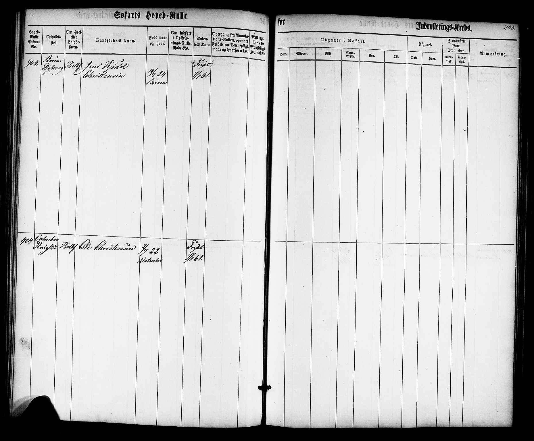 Tvedestrand mønstringskrets, SAK/2031-0011/F/Fb/L0012: Hovedrulle nr 1-574, U-28, 1860-1870, p. 207