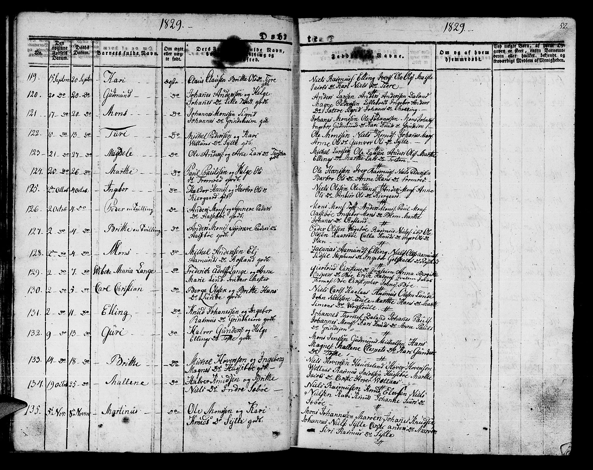 Manger sokneprestembete, SAB/A-76801/H/Haa: Parish register (official) no. A 4, 1824-1838, p. 52