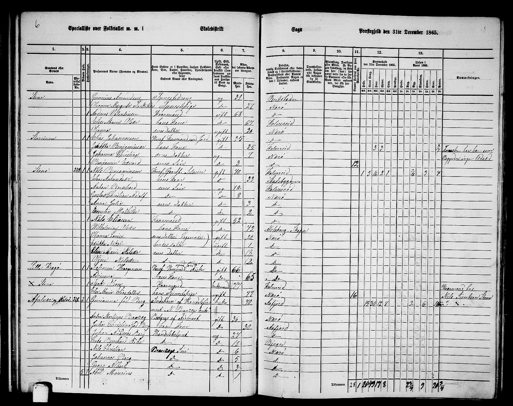 RA, 1865 census for Nærøy, 1865, p. 29