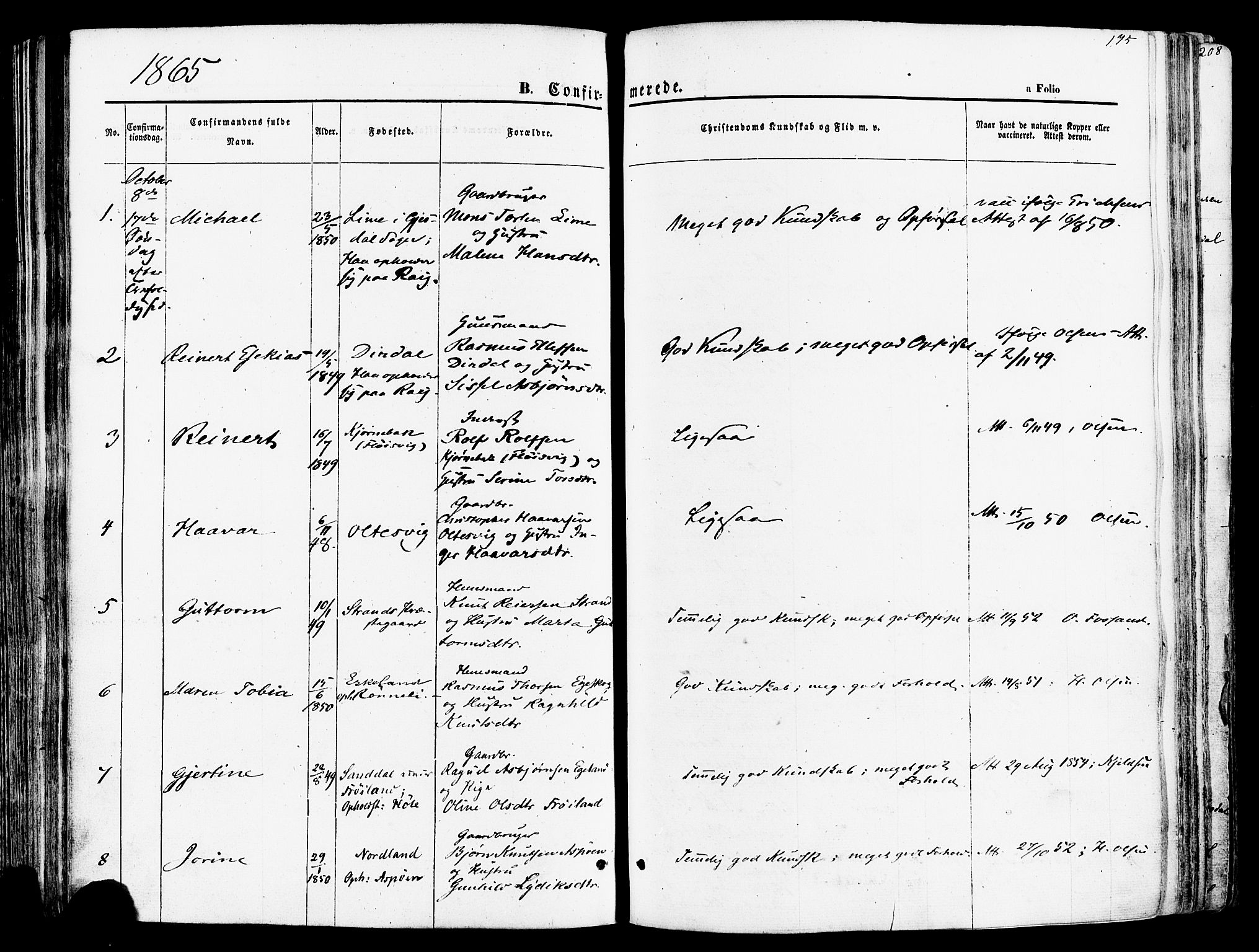 Høgsfjord sokneprestkontor, SAST/A-101624/H/Ha/Haa/L0002: Parish register (official) no. A 2, 1855-1885, p. 175