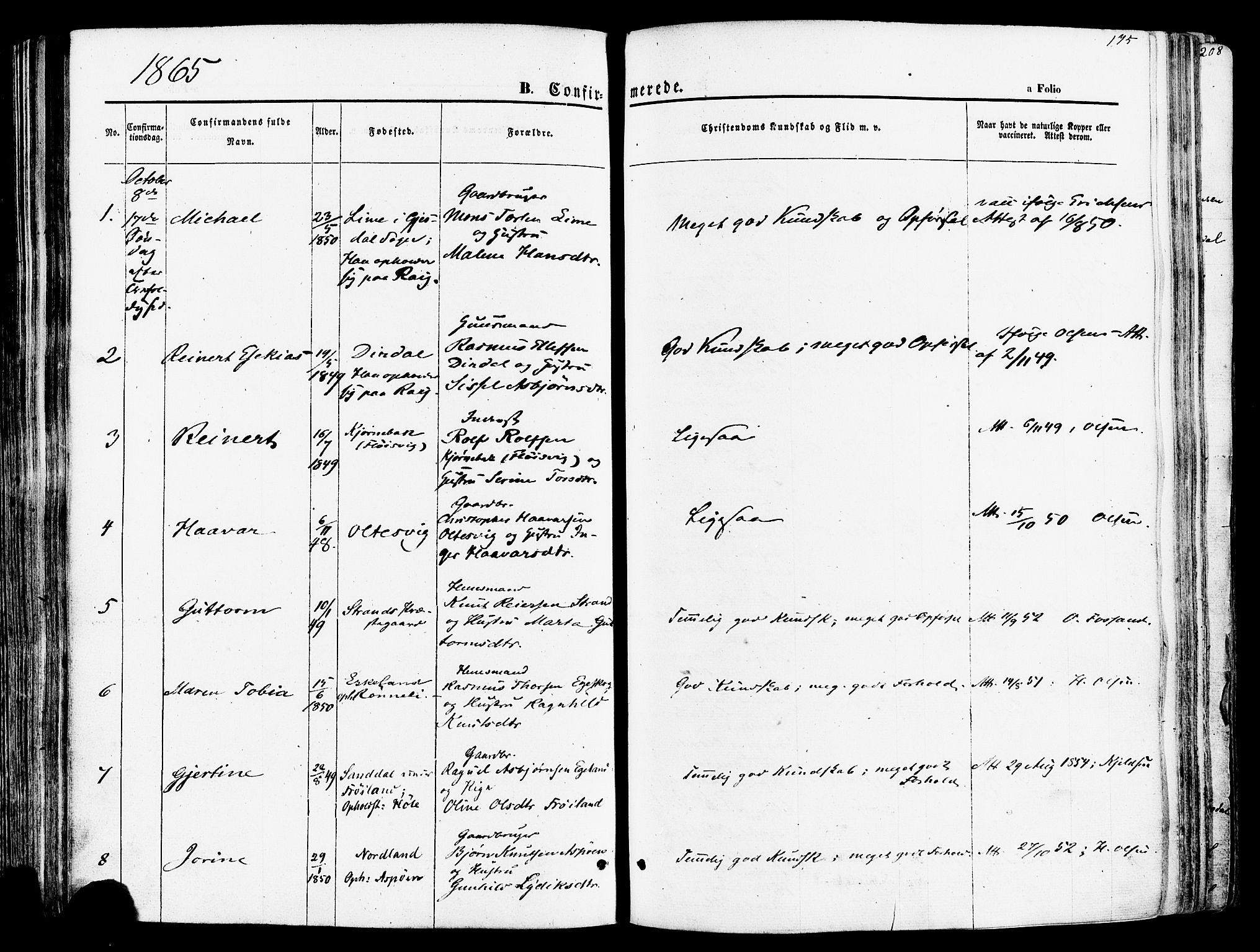 Høgsfjord sokneprestkontor, AV/SAST-A-101624/H/Ha/Haa/L0002: Parish register (official) no. A 2, 1855-1885, p. 175