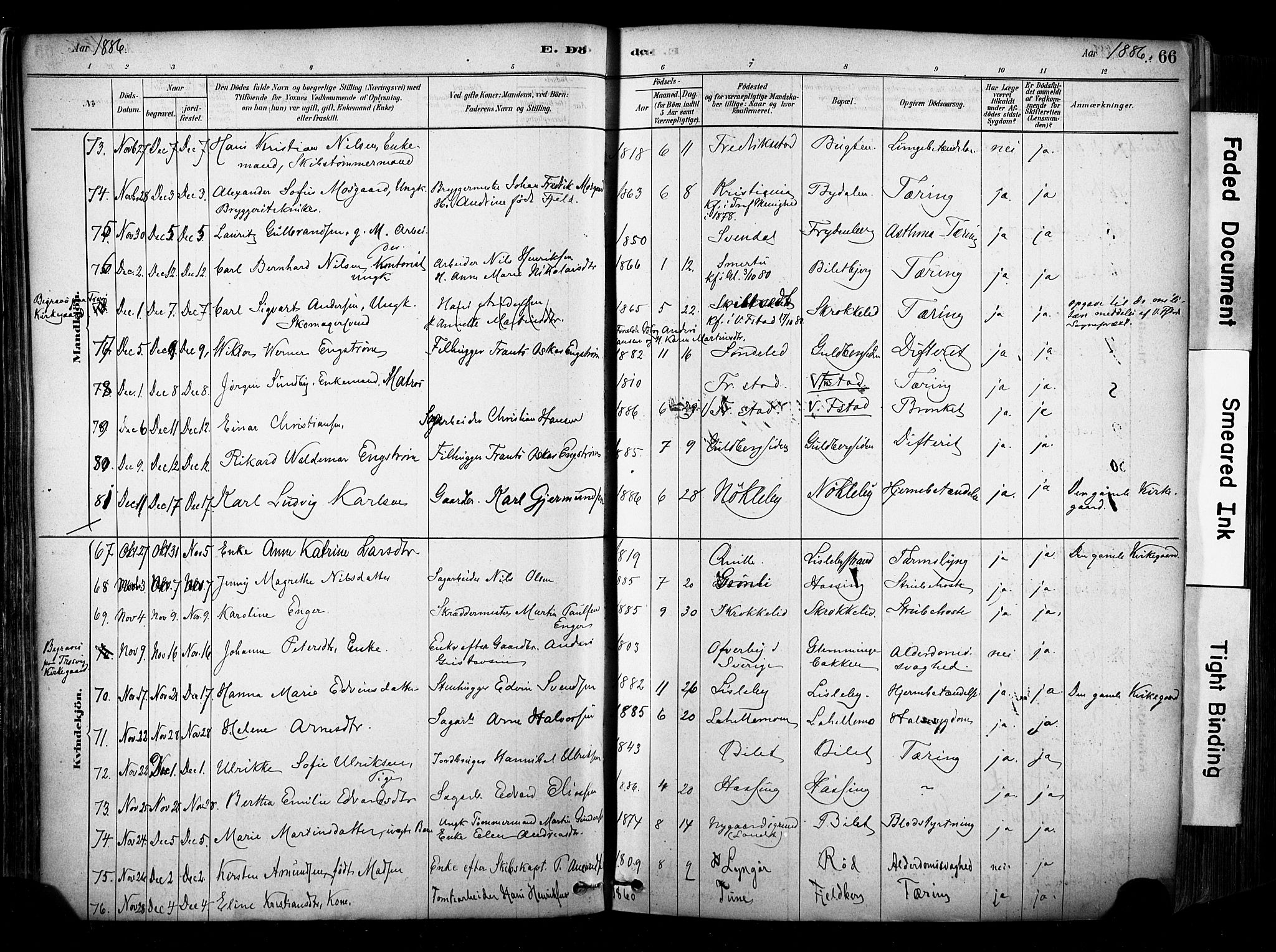 Glemmen prestekontor Kirkebøker, AV/SAO-A-10908/F/Fa/L0012: Parish register (official) no. 12, 1878-1973, p. 66