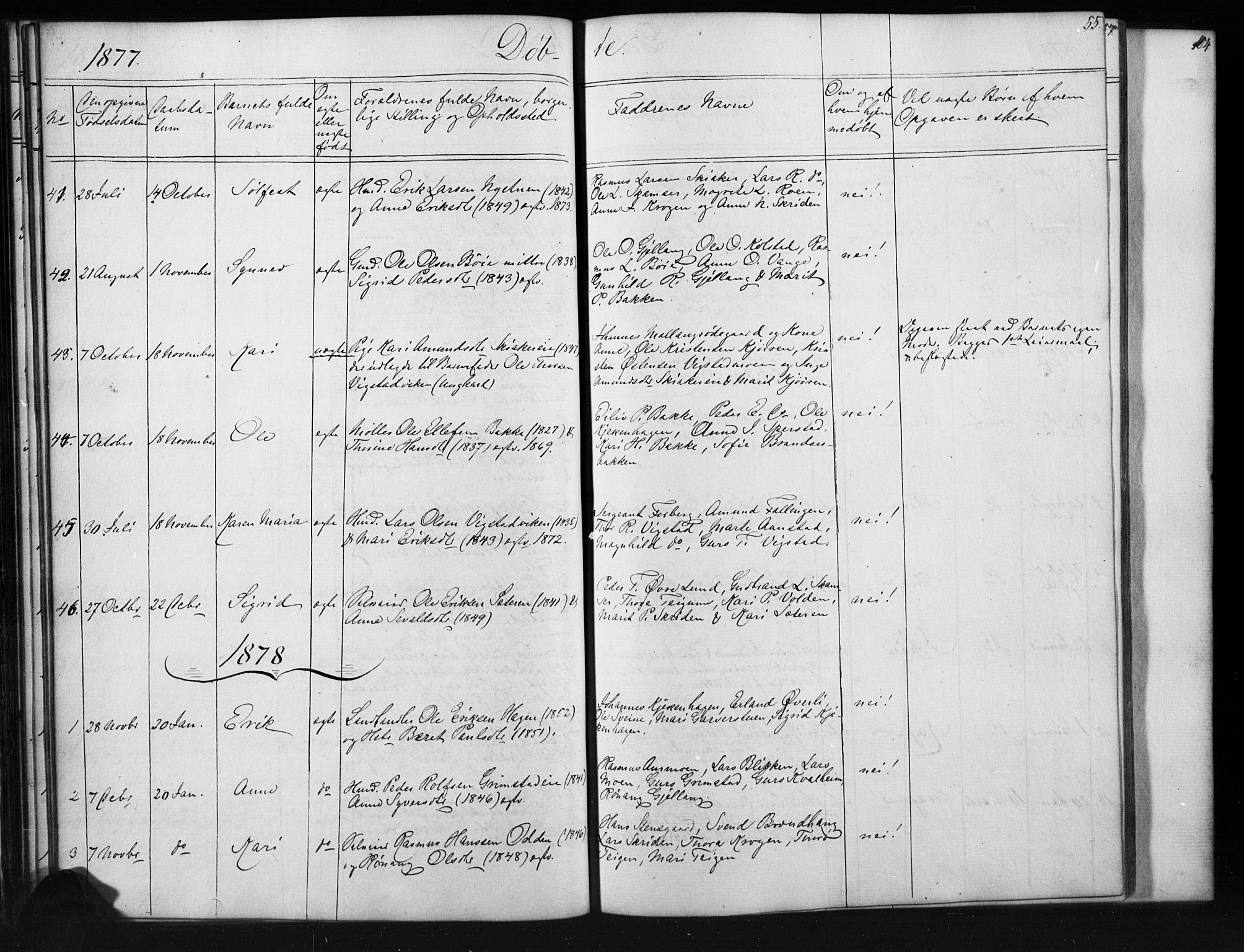 Skjåk prestekontor, AV/SAH-PREST-072/H/Ha/Hab/L0001: Parish register (copy) no. 1, 1865-1893, p. 55