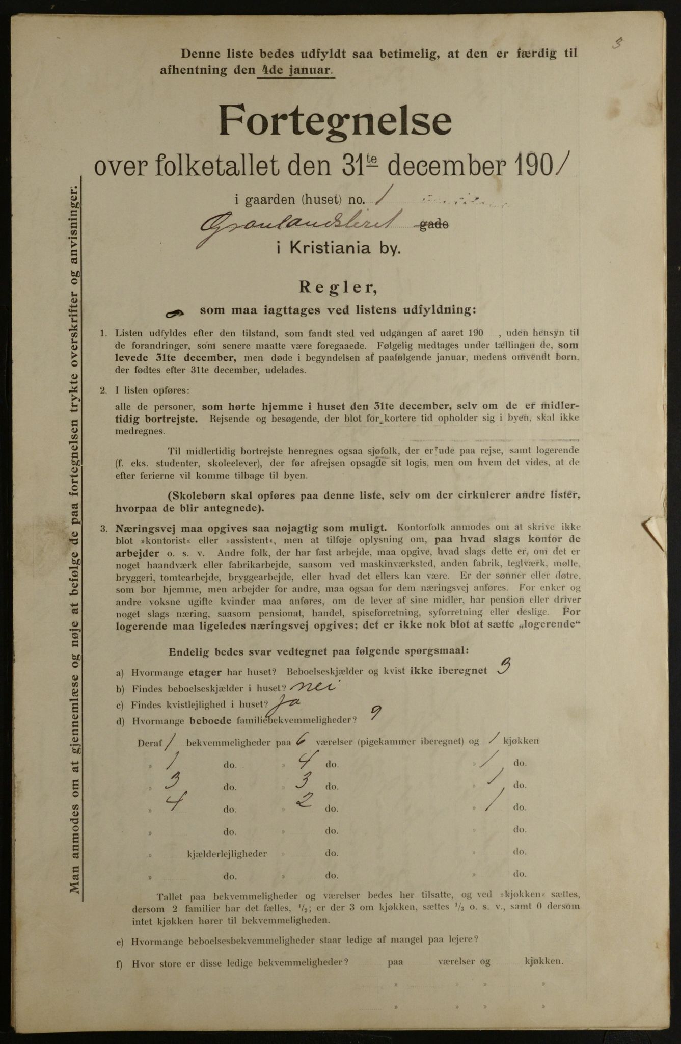 OBA, Municipal Census 1901 for Kristiania, 1901, p. 5108