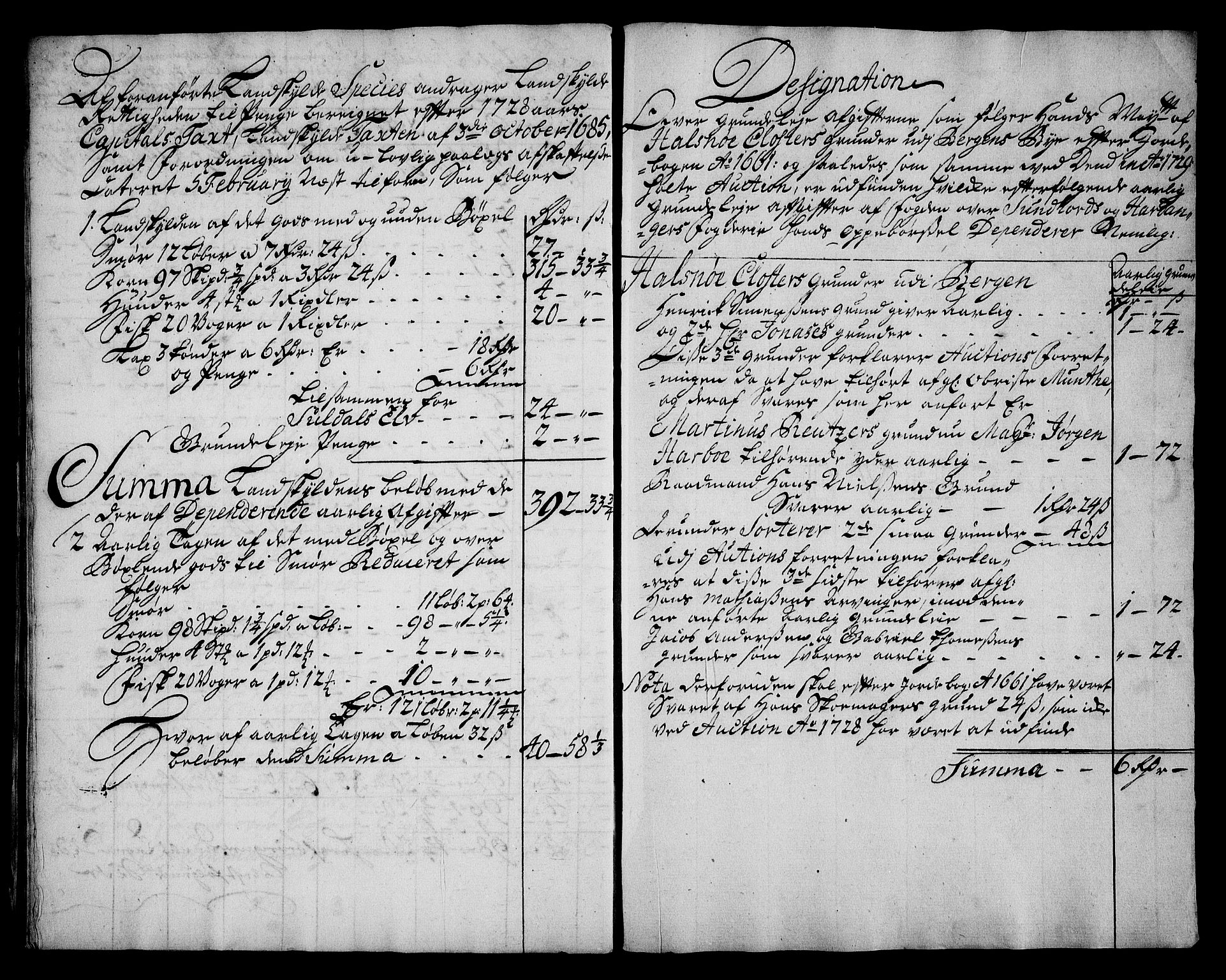 Rentekammeret inntil 1814, Realistisk ordnet avdeling, AV/RA-EA-4070/On/L0005: [Jj 6]: Forskjellige dokumenter om Halsnøy klosters gods, 1697-1770, p. 141