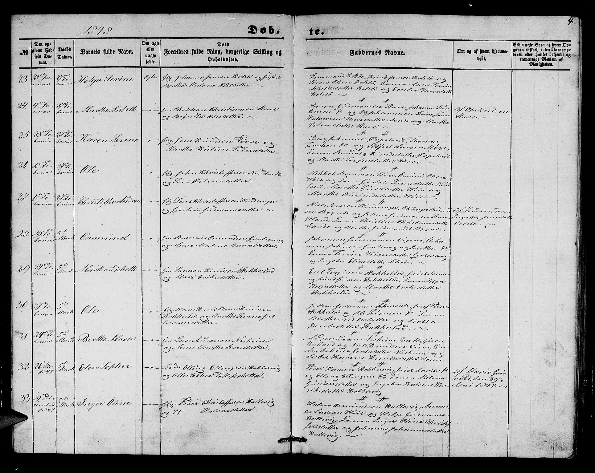 Avaldsnes sokneprestkontor, AV/SAST-A -101851/H/Ha/Hab/L0002: Parish register (copy) no. B 2, 1848-1856, p. 4