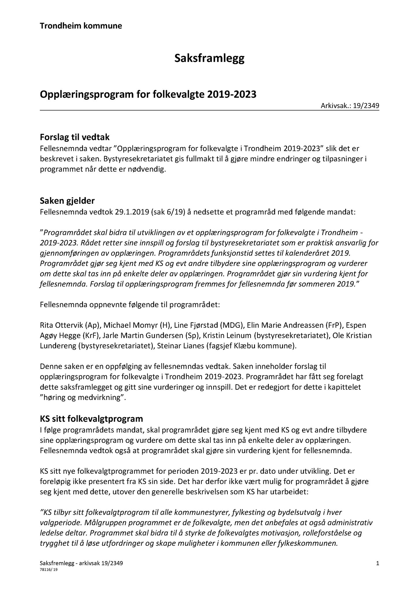 Klæbu Kommune, TRKO/KK/08-KMNF/L009: Kommunalt råd for mennesker med nedsatt funksjonsevne - Møteoversikt, 2019, p. 20