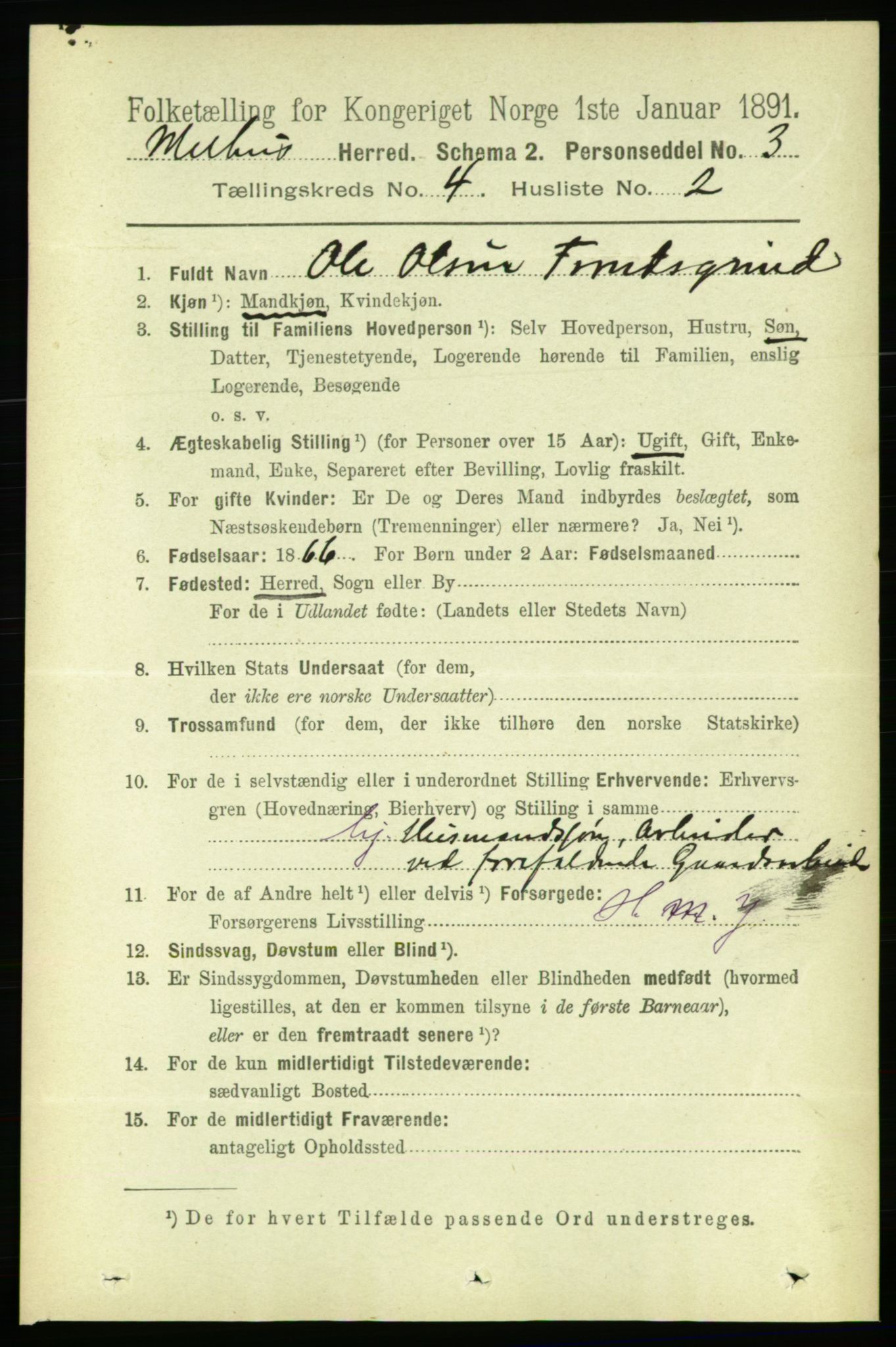 RA, 1891 census for 1653 Melhus, 1891, p. 1987