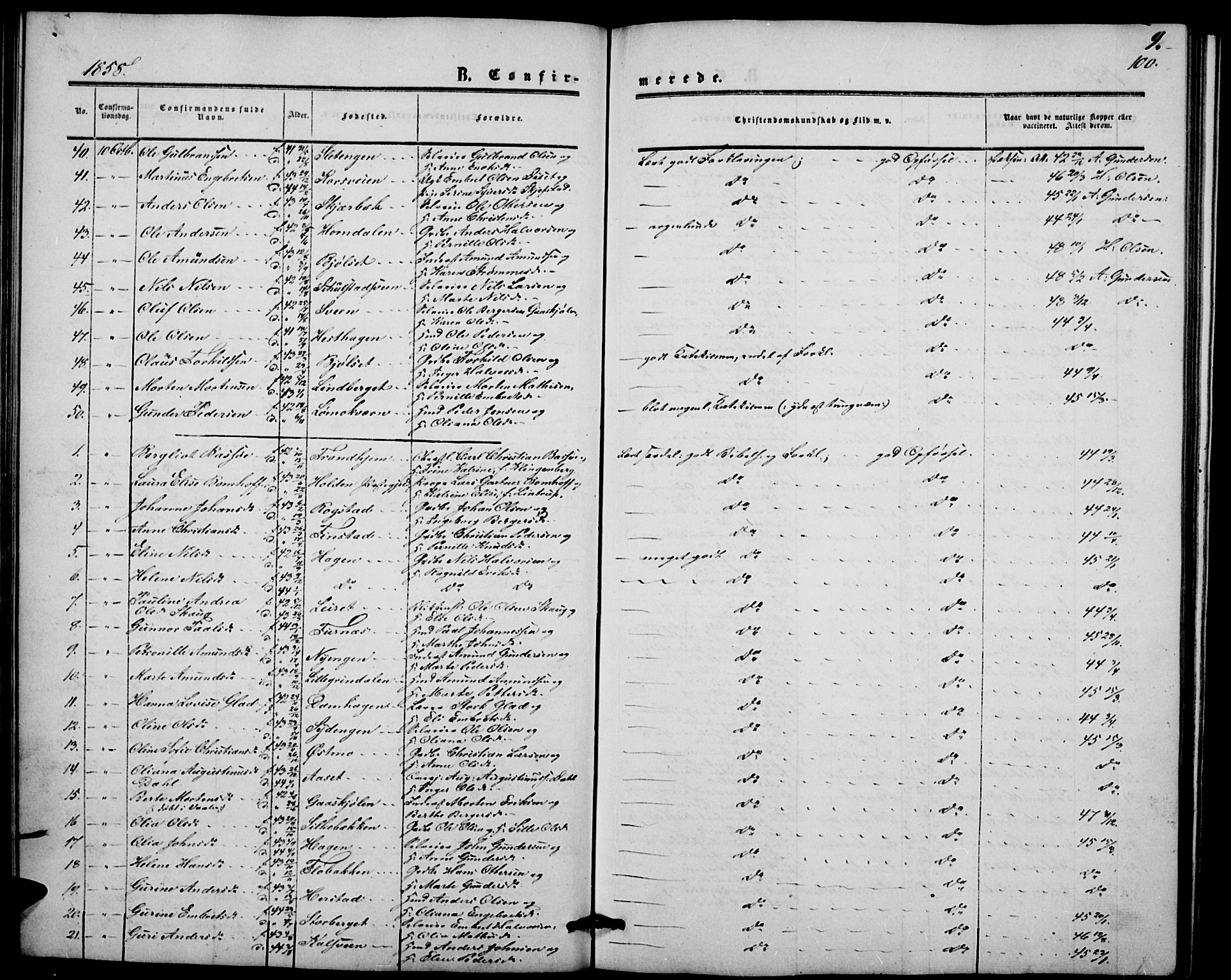 Elverum prestekontor, AV/SAH-PREST-044/H/Ha/Hab/L0003: Parish register (copy) no. 3, 1856-1865, p. 100