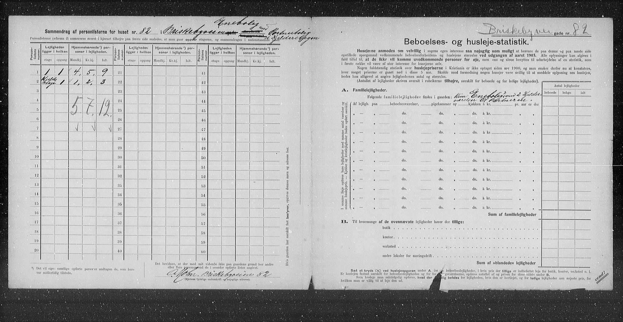 OBA, Municipal Census 1905 for Kristiania, 1905, p. 4851