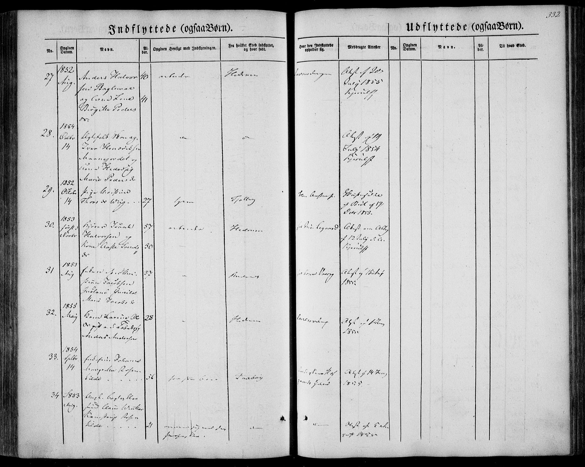 Larvik kirkebøker, AV/SAKO-A-352/F/Fa/L0003: Parish register (official) no. I 3, 1848-1856, p. 332