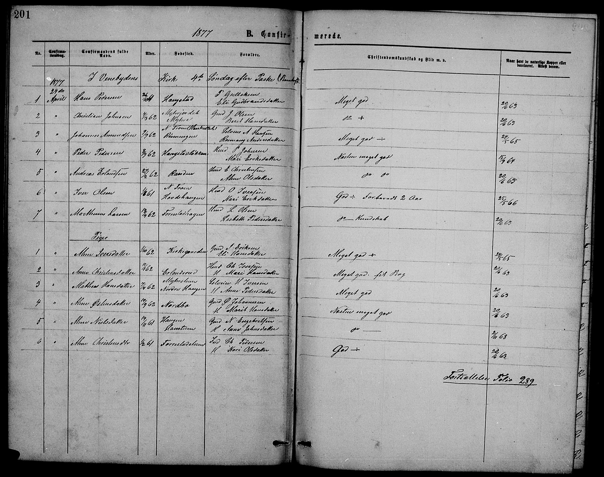 Ringebu prestekontor, SAH/PREST-082/H/Ha/Hab/L0004: Parish register (copy) no. 4, 1867-1879, p. 201