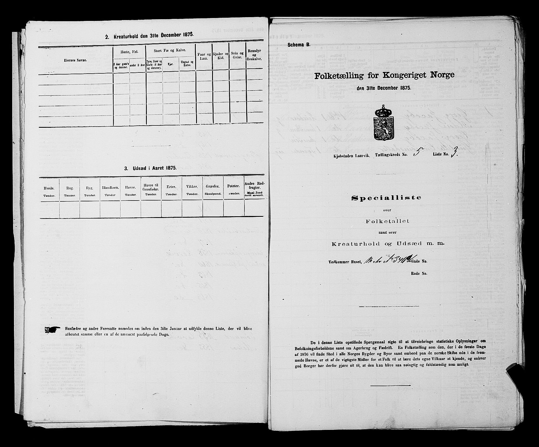 SAKO, 1875 census for 0707P Larvik, 1875, p. 945