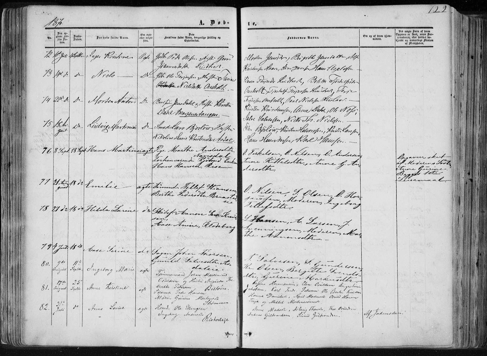 Øyestad sokneprestkontor, AV/SAK-1111-0049/F/Fa/L0015: Parish register (official) no. A 15, 1857-1873, p. 129