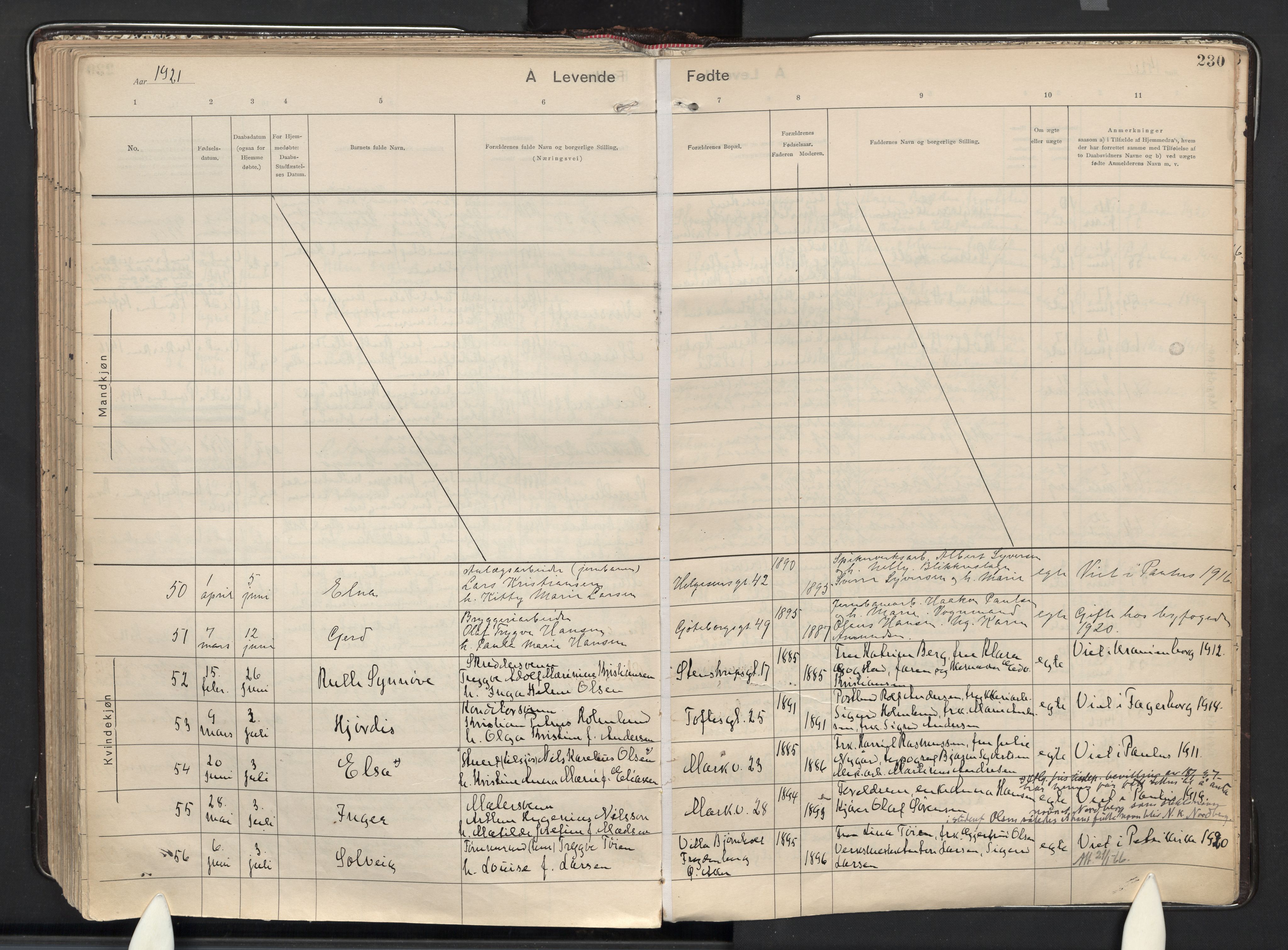 Paulus prestekontor Kirkebøker, AV/SAO-A-10871/F/Fa/L0021: Parish register (official) no. 21, 1912-1922, p. 230