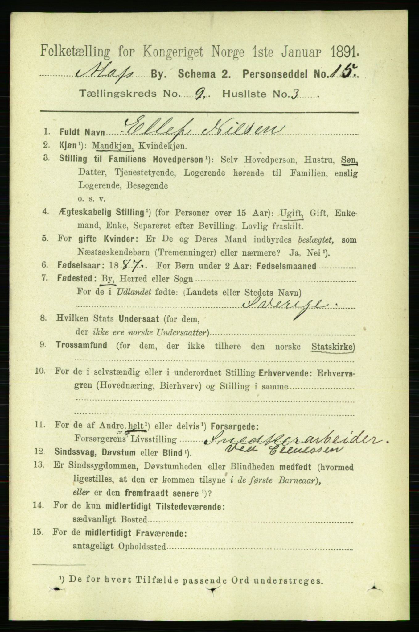 RA, 1891 census for 0104 Moss, 1891, p. 5175