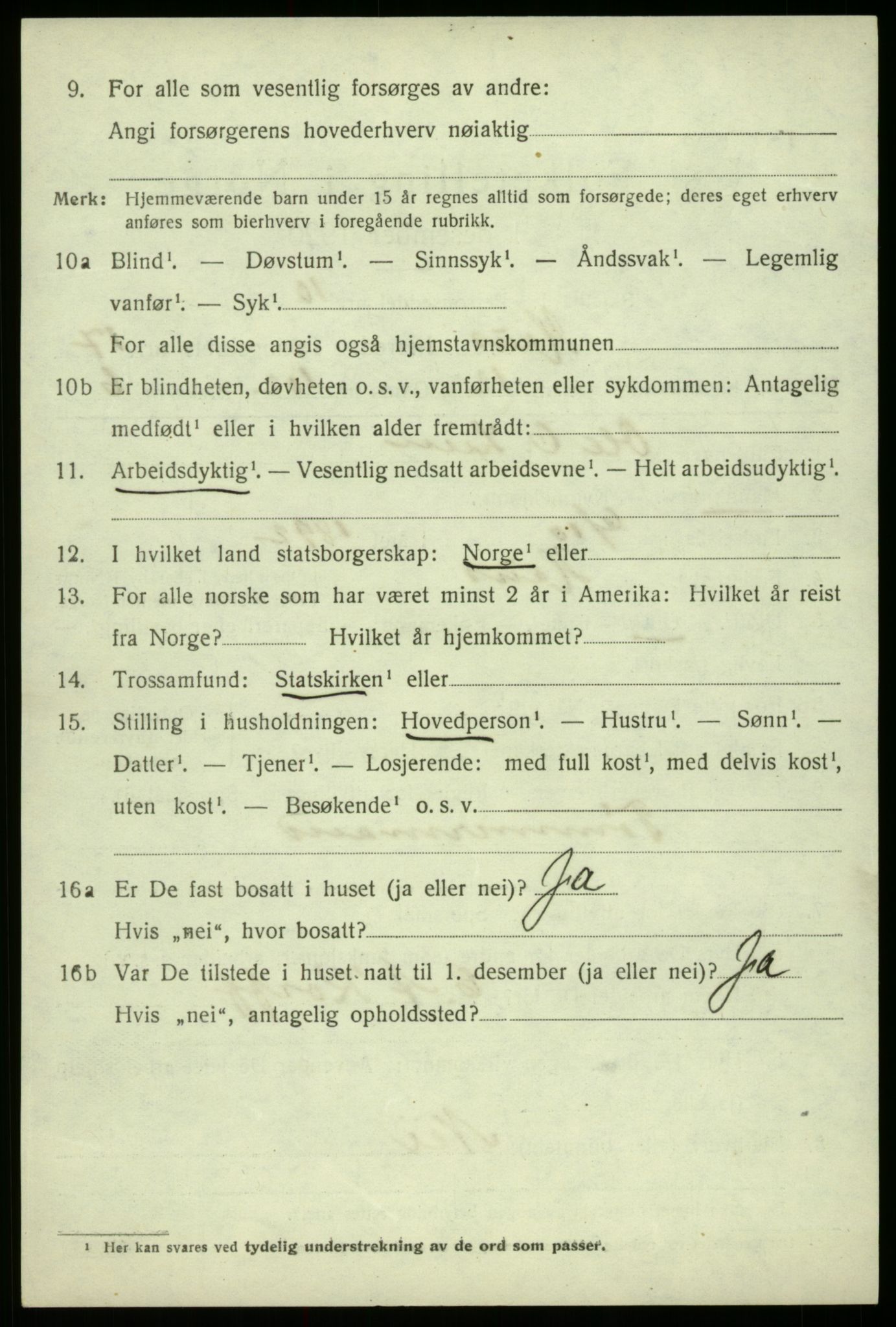 SAB, 1920 census for Haus, 1920, p. 10959