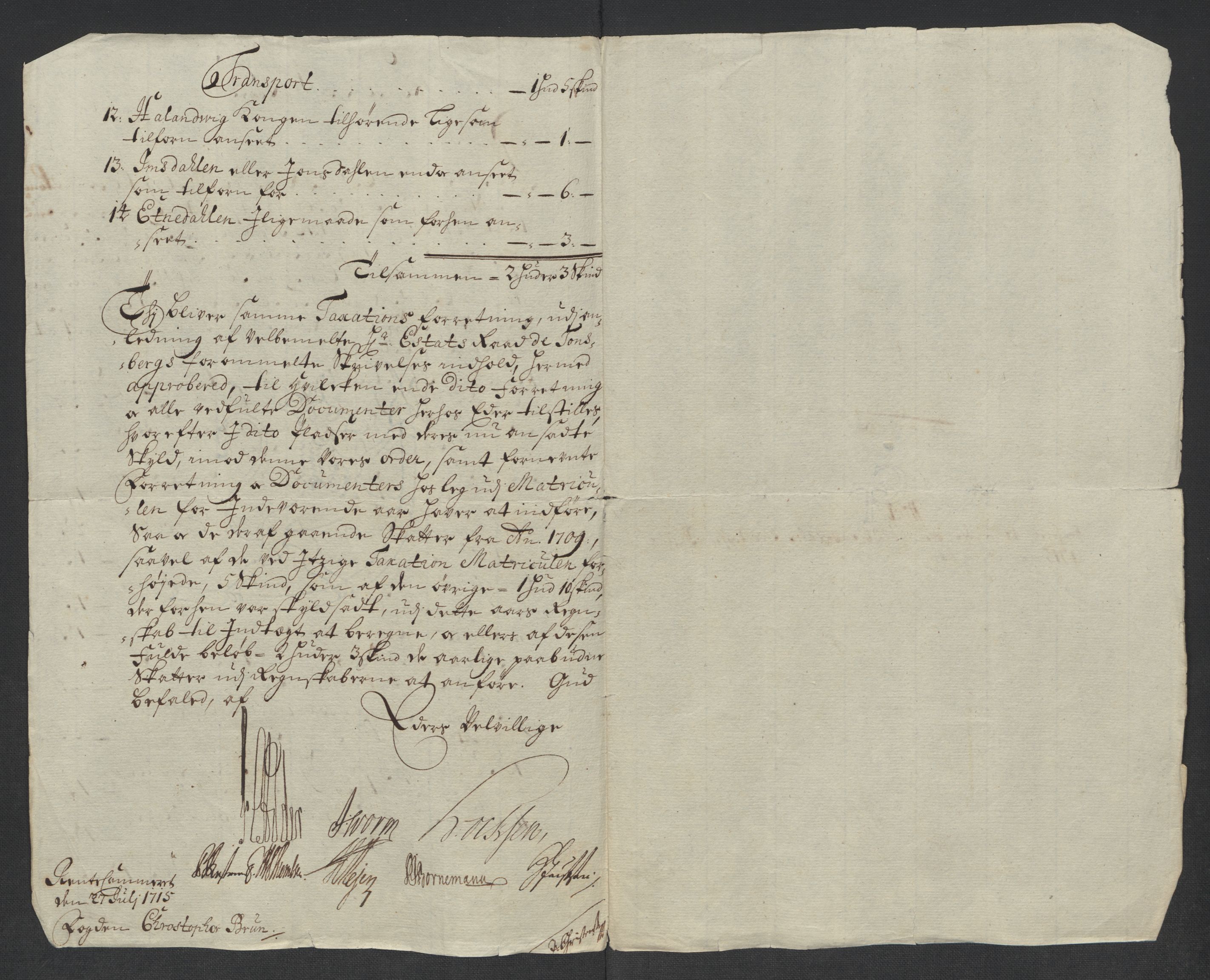 Rentekammeret inntil 1814, Reviderte regnskaper, Fogderegnskap, RA/EA-4092/R17/L1184: Fogderegnskap Gudbrandsdal, 1715, p. 14