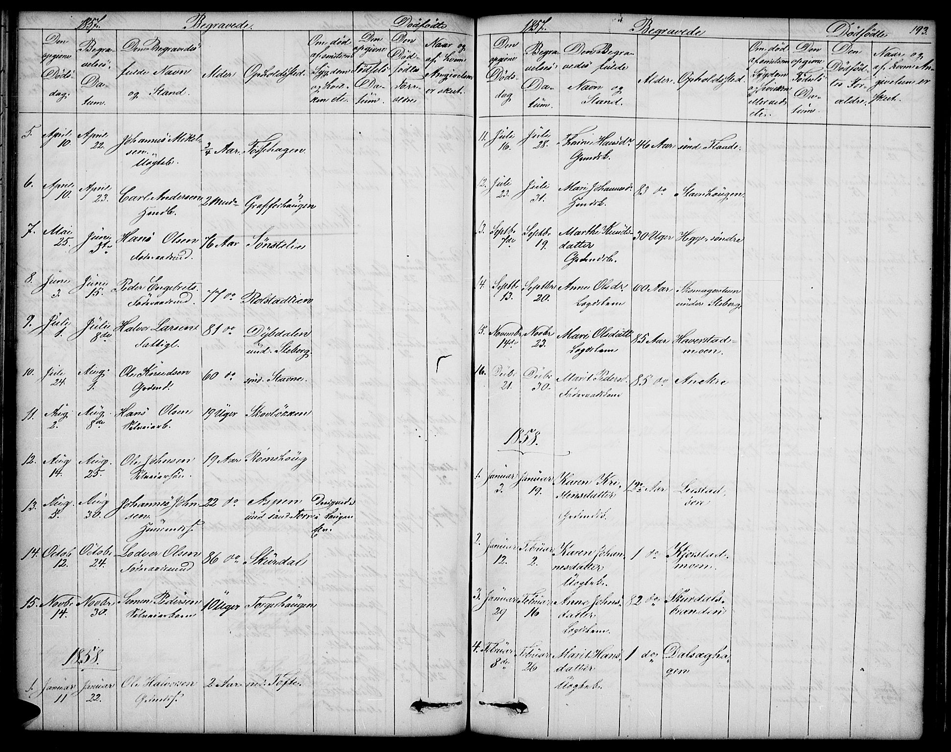 Sør-Fron prestekontor, SAH/PREST-010/H/Ha/Hab/L0001: Parish register (copy) no. 1, 1844-1863, p. 193