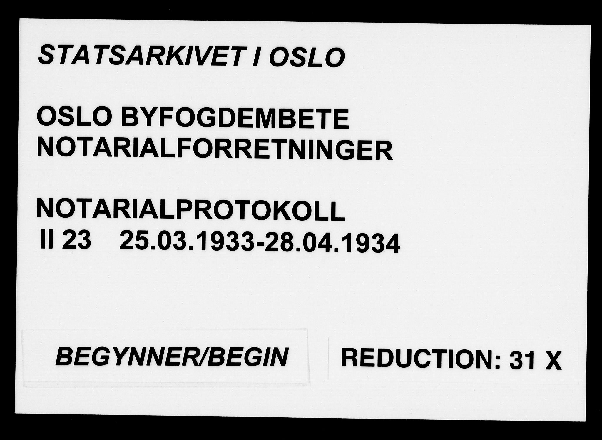 Oslo byfogd avd. I, SAO/A-10220/L/Lb/Lbb/L0023: Notarialprotokoll, rekke II: Vigsler, 1933-1934
