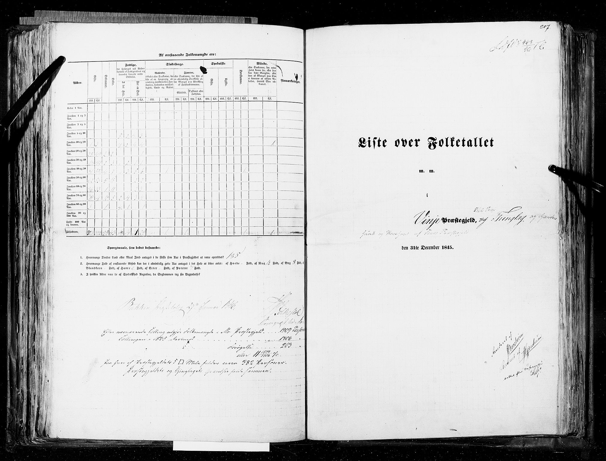 RA, Census 1845, vol. 5: Bratsberg amt og Nedenes og Råbyggelaget amt, 1845, p. 207