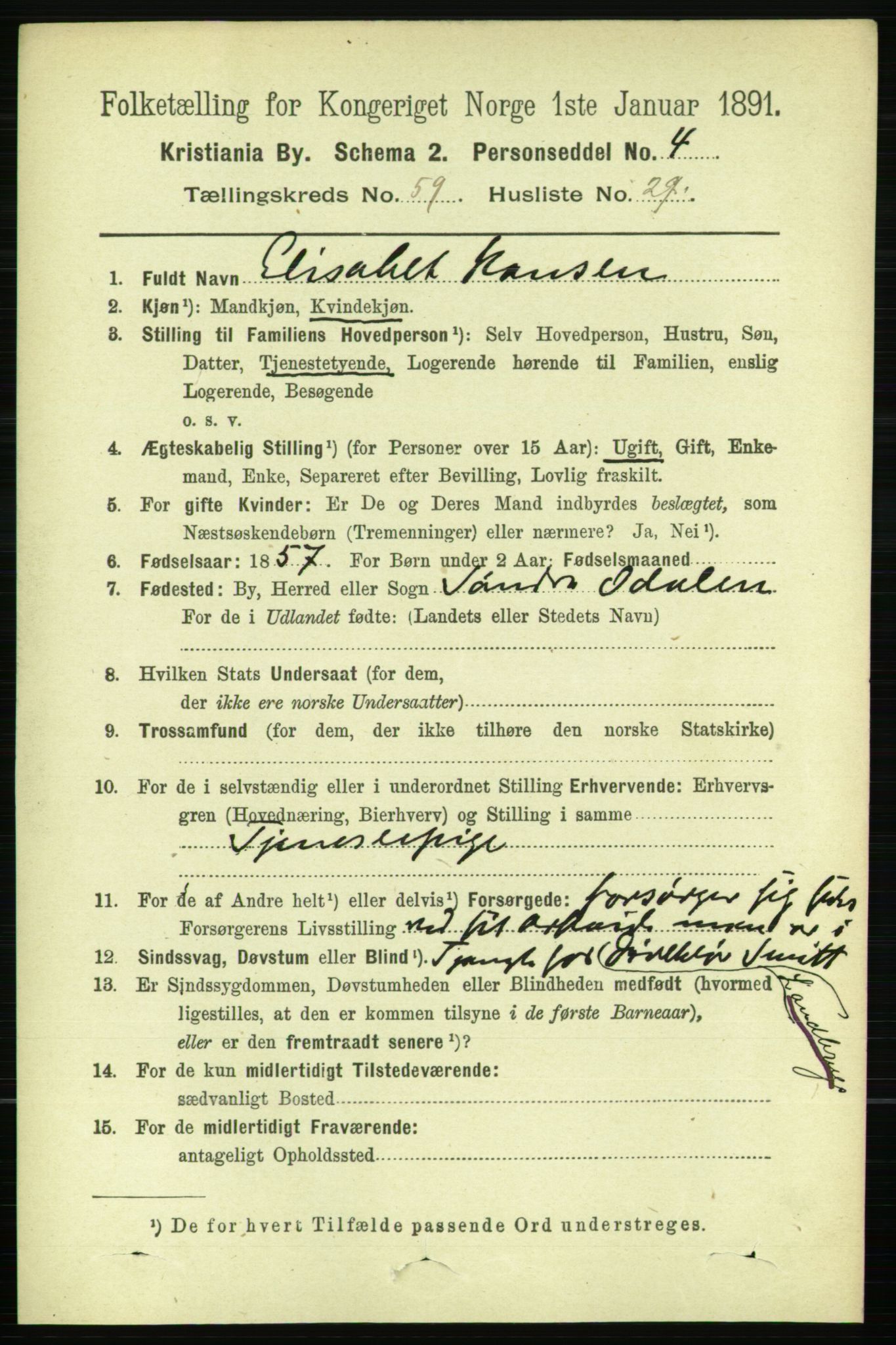 RA, 1891 census for 0301 Kristiania, 1891, p. 31831