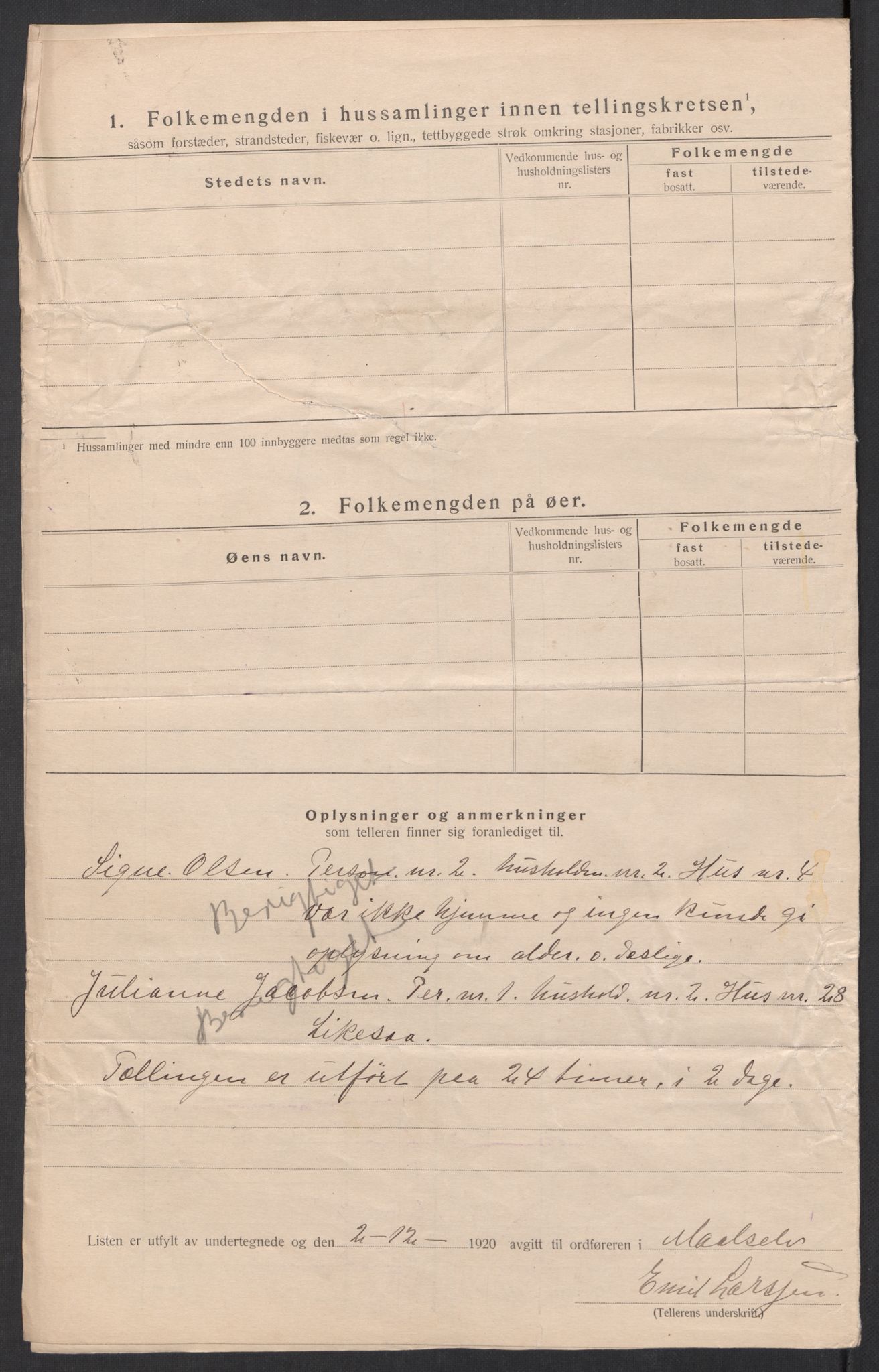 SATØ, 1920 census for Målselv, 1920, p. 8