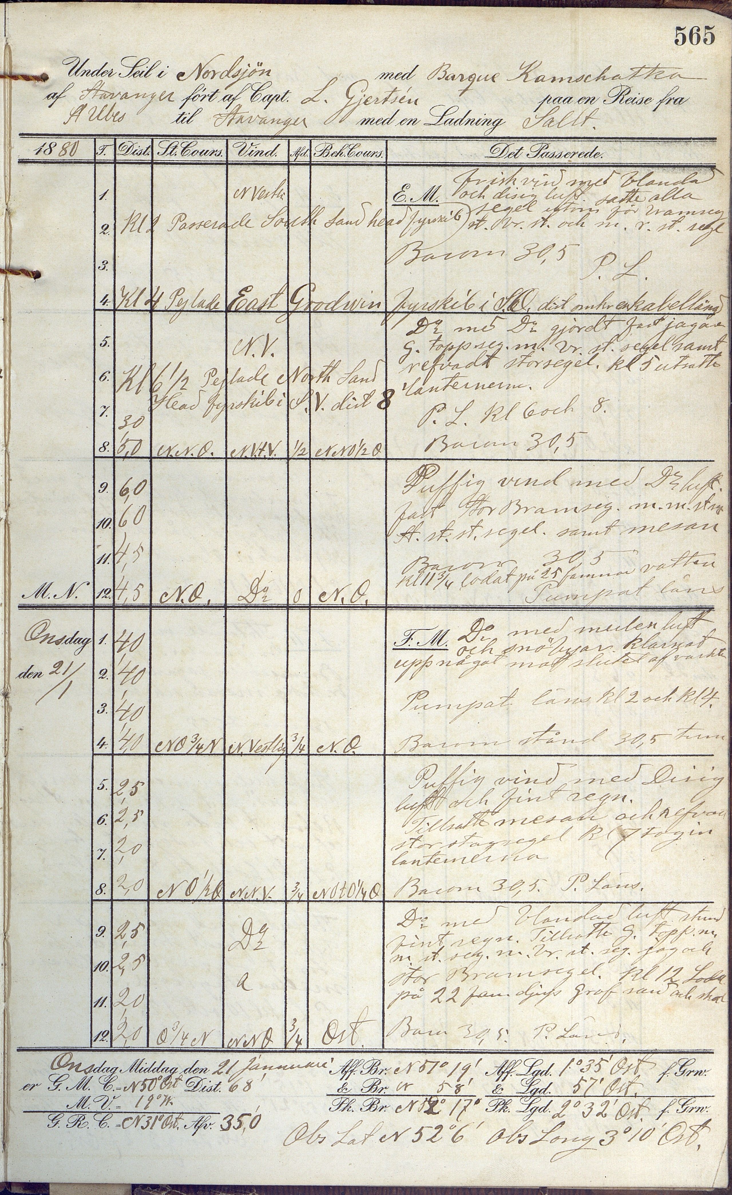 Fartøysarkivet, AAKS/PA-1934/F/L0189: Kamschatka (bark), 1877-1879, p. 565