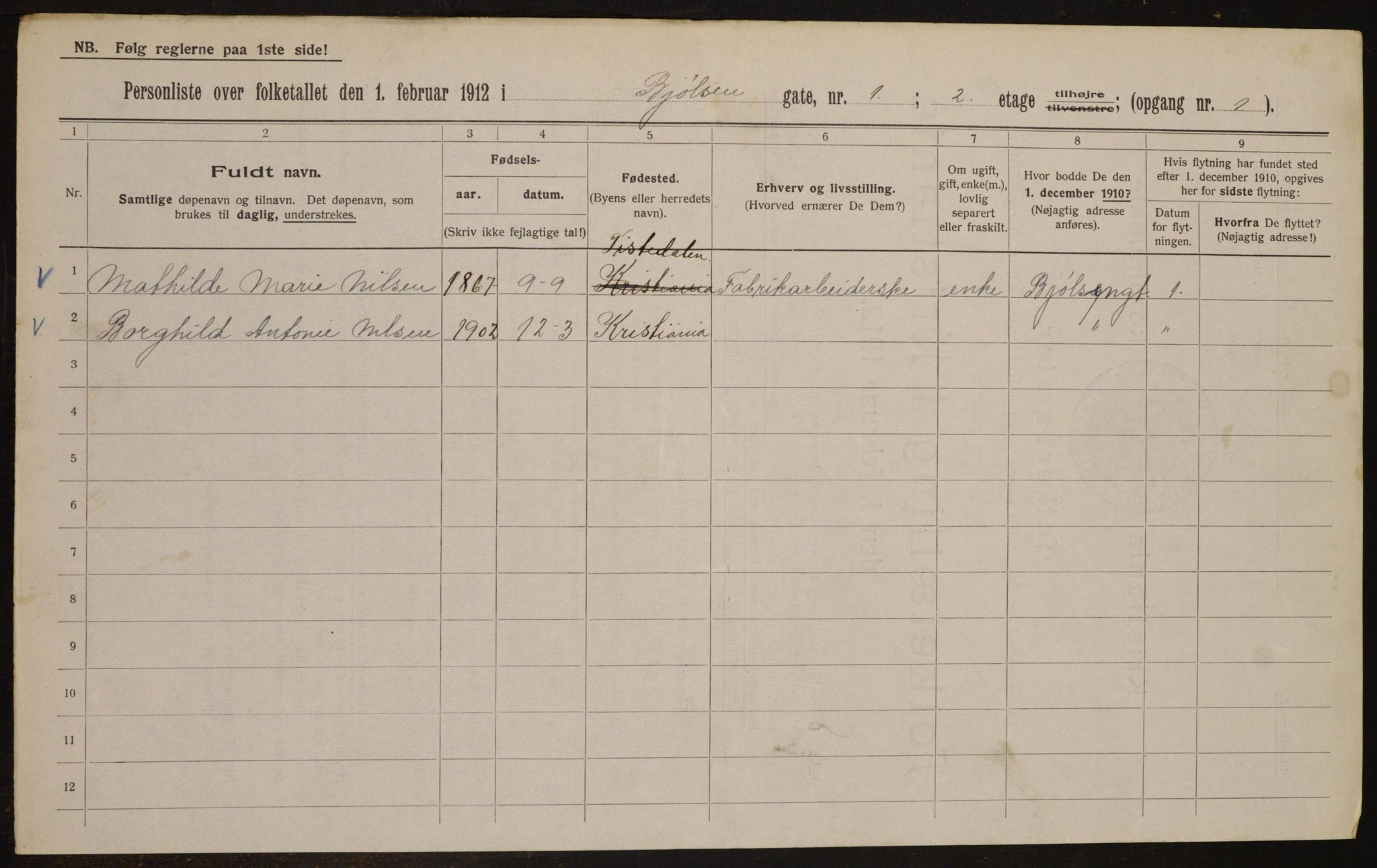 OBA, Municipal Census 1912 for Kristiania, 1912, p. 6297