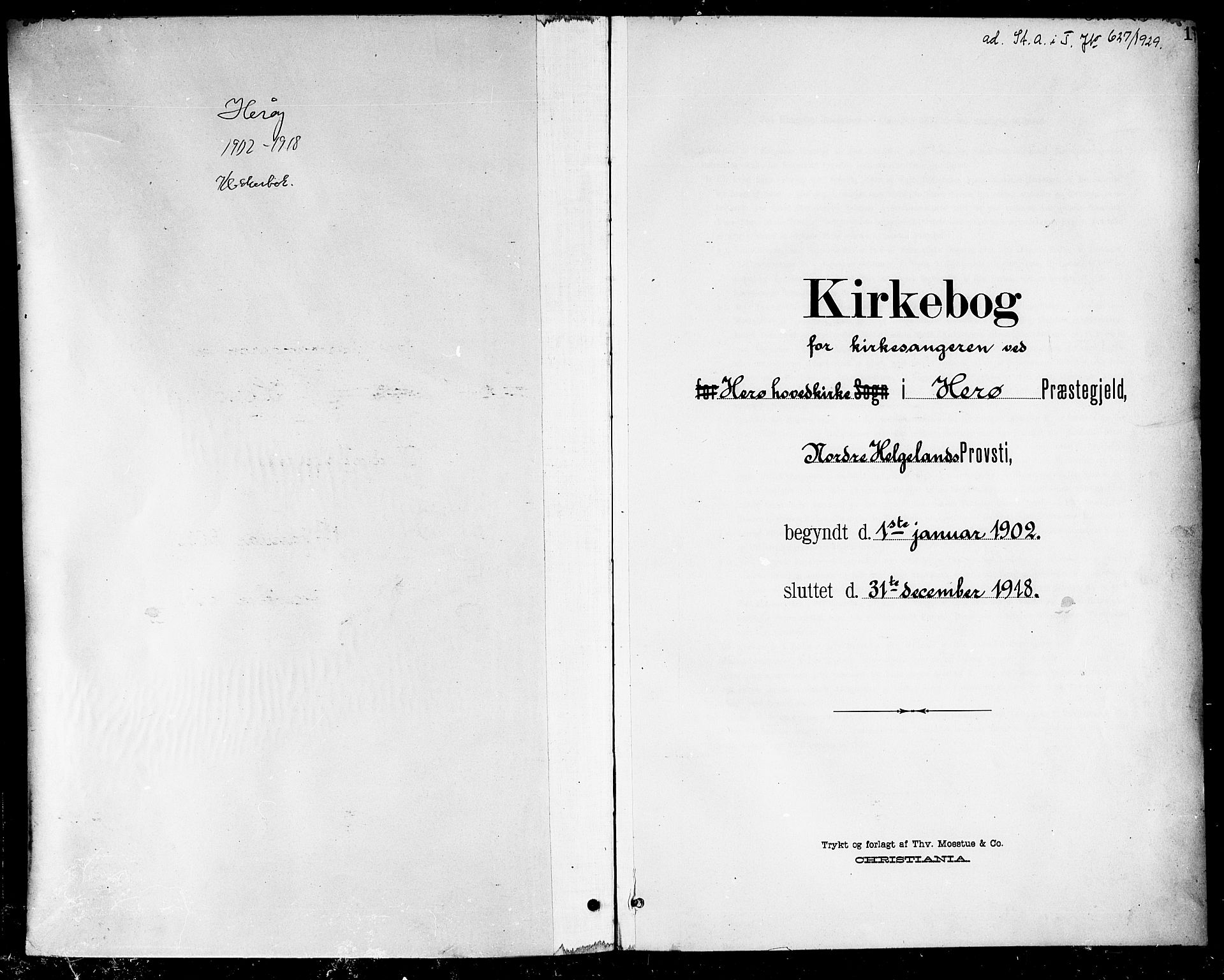 Ministerialprotokoller, klokkerbøker og fødselsregistre - Nordland, SAT/A-1459/834/L0516: Parish register (copy) no. 834C06, 1902-1918, p. 0-1
