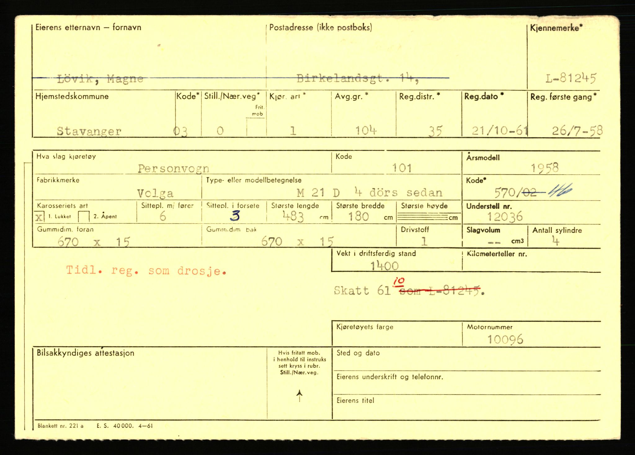 Stavanger trafikkstasjon, AV/SAST-A-101942/0/F/L0071: L-80500 - L-82199, 1930-1971, p. 1341