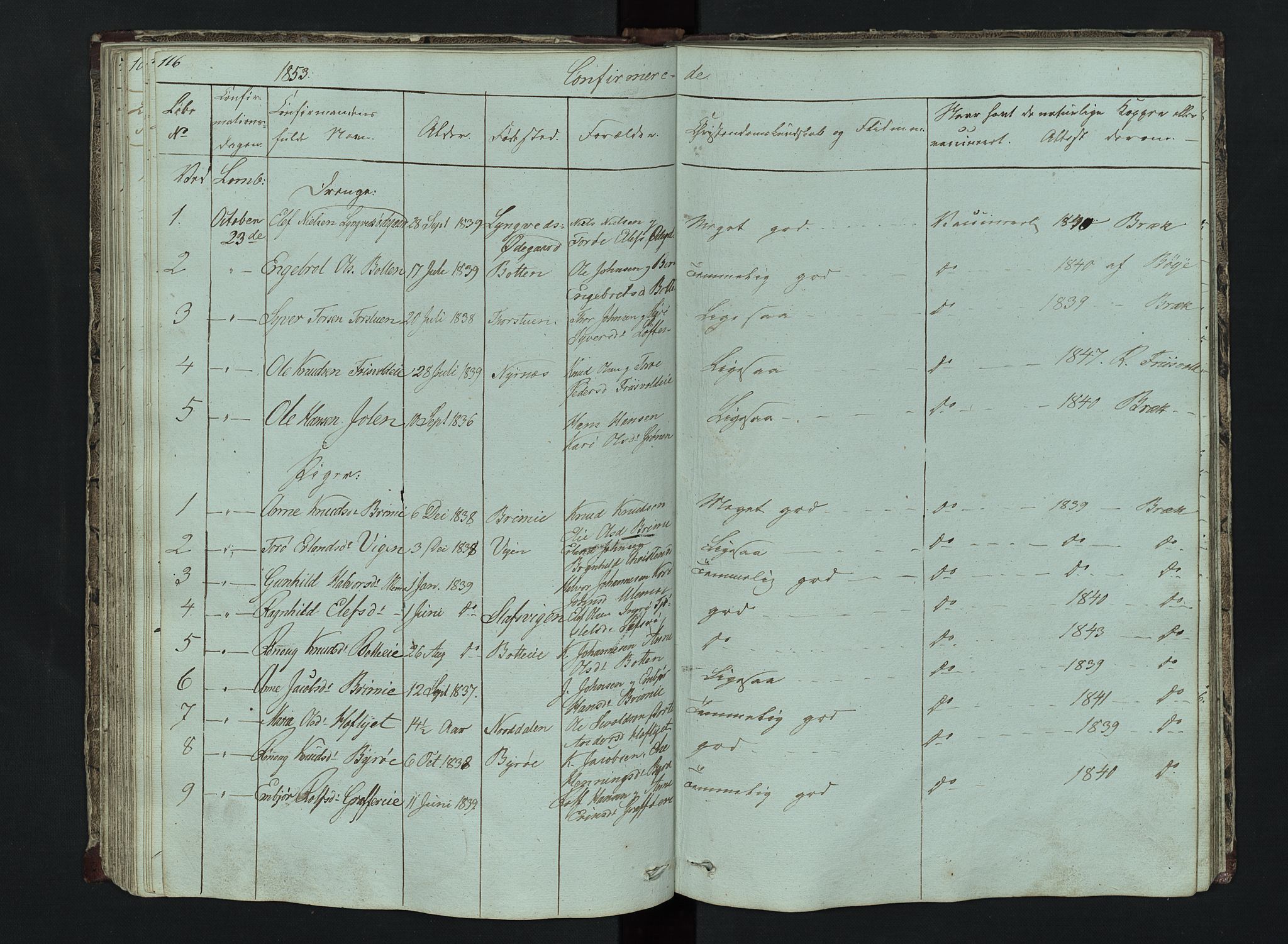 Lom prestekontor, SAH/PREST-070/L/L0014: Parish register (copy) no. 14, 1845-1876, p. 116-117