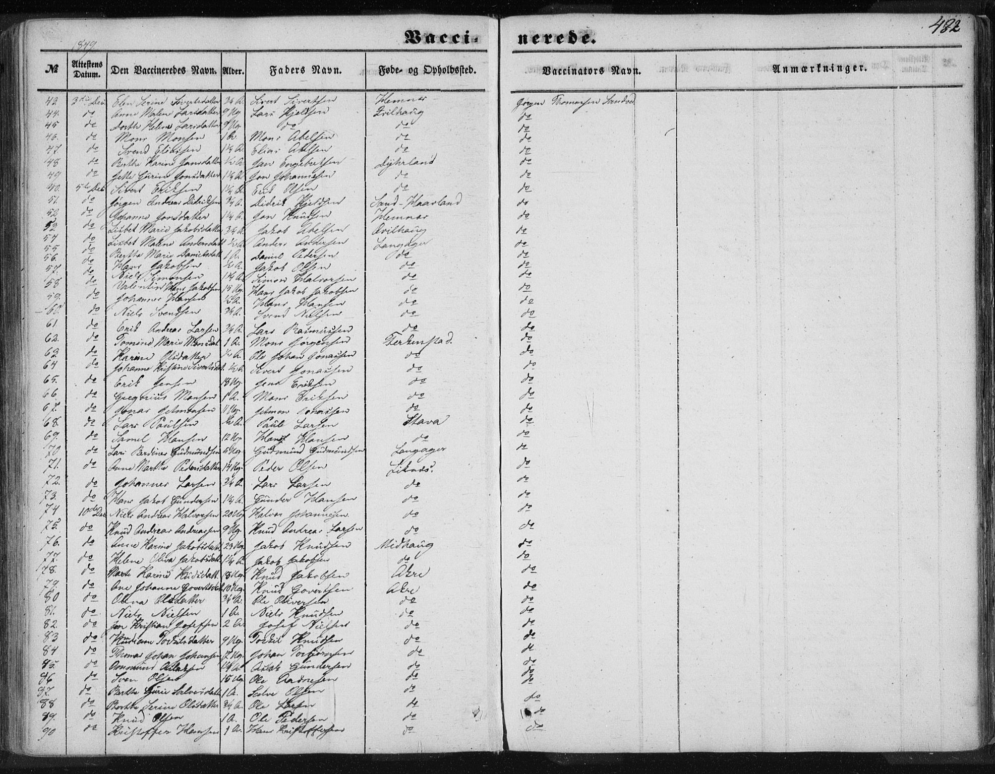 Skudenes sokneprestkontor, AV/SAST-A -101849/H/Ha/Haa/L0005: Parish register (official) no. A 3.2, 1847-1863, p. 482