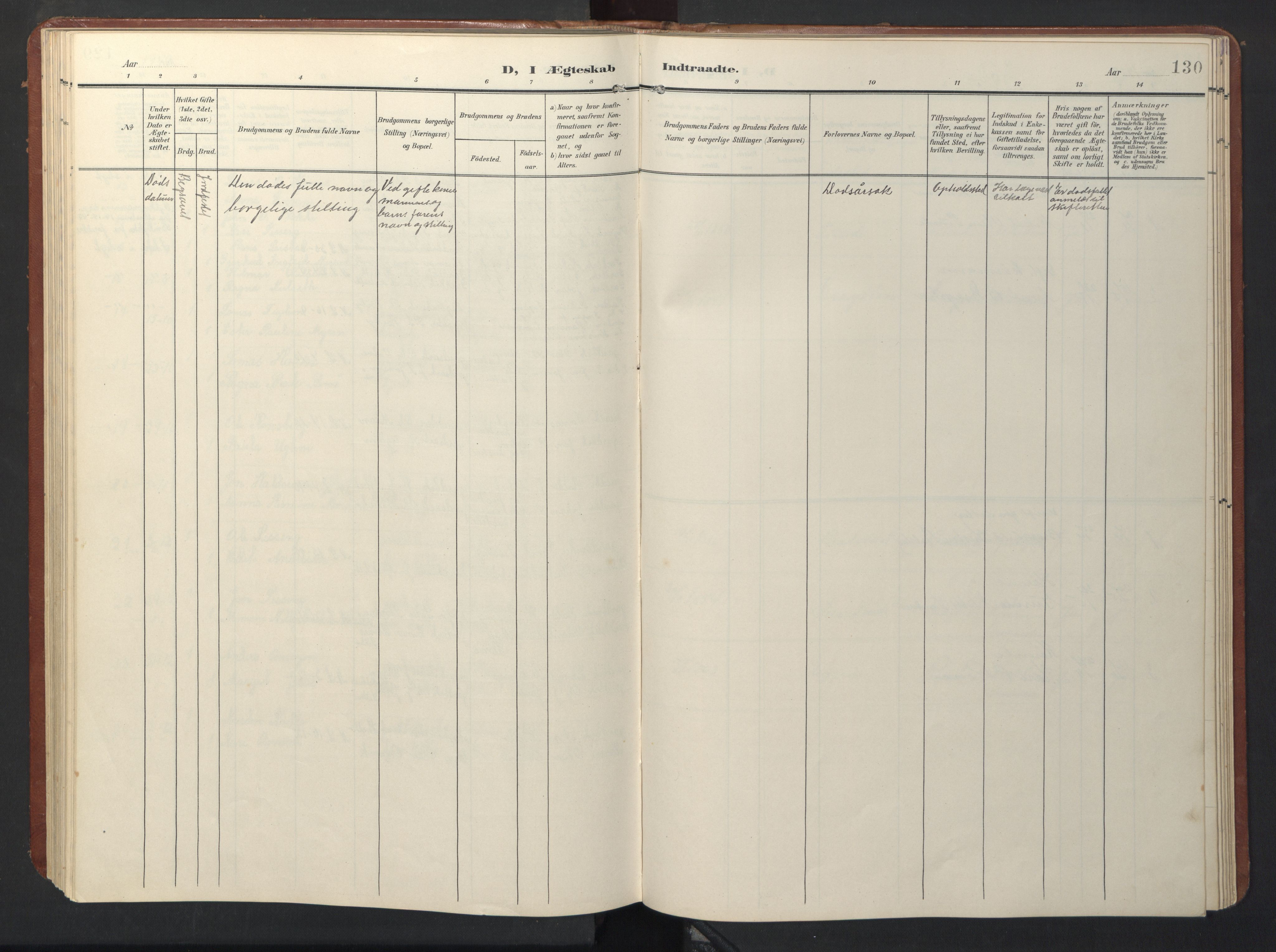 Ministerialprotokoller, klokkerbøker og fødselsregistre - Sør-Trøndelag, SAT/A-1456/696/L1161: Parish register (copy) no. 696C01, 1902-1950, p. 130