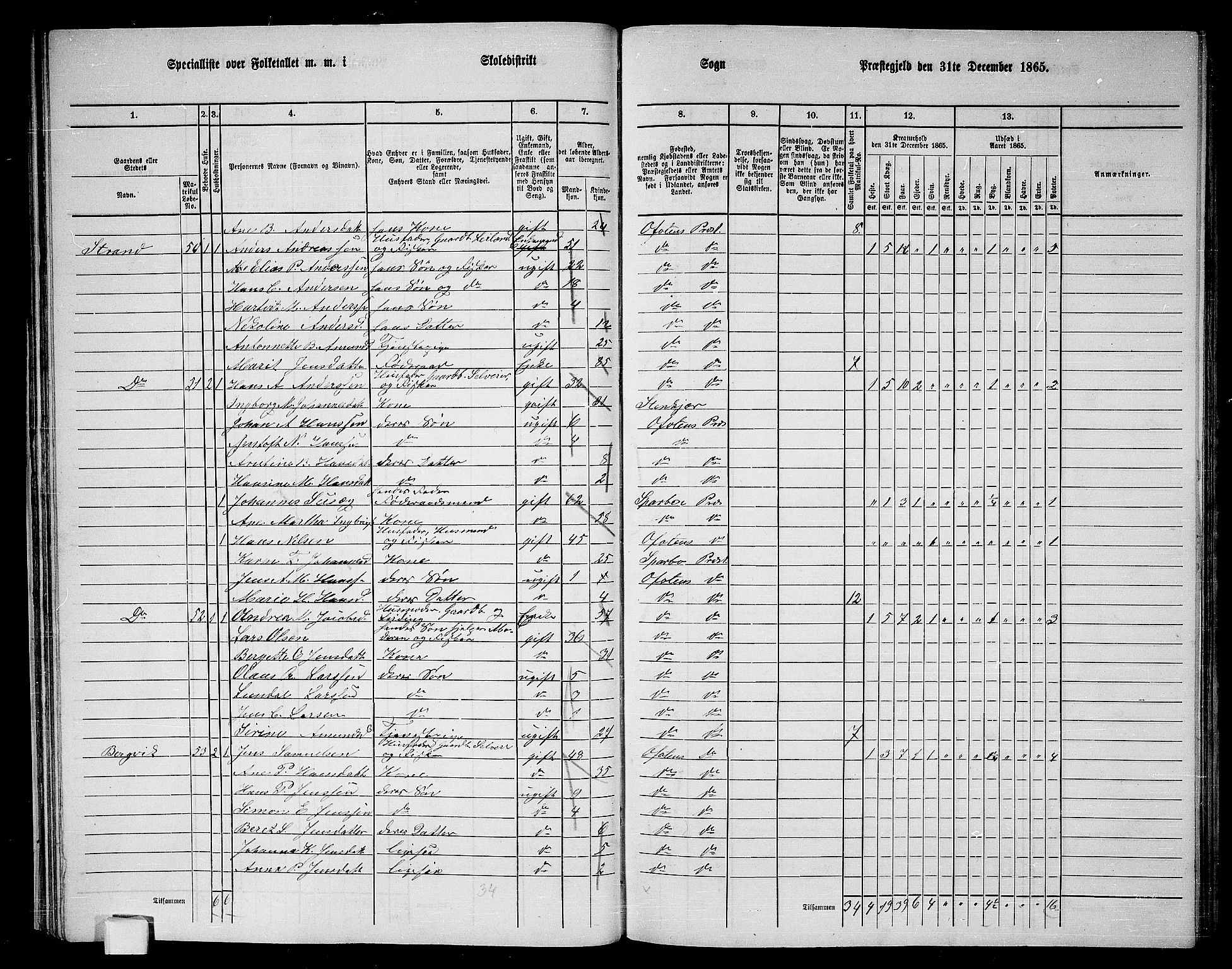 RA, 1865 census for Ofoten, 1865, p. 37