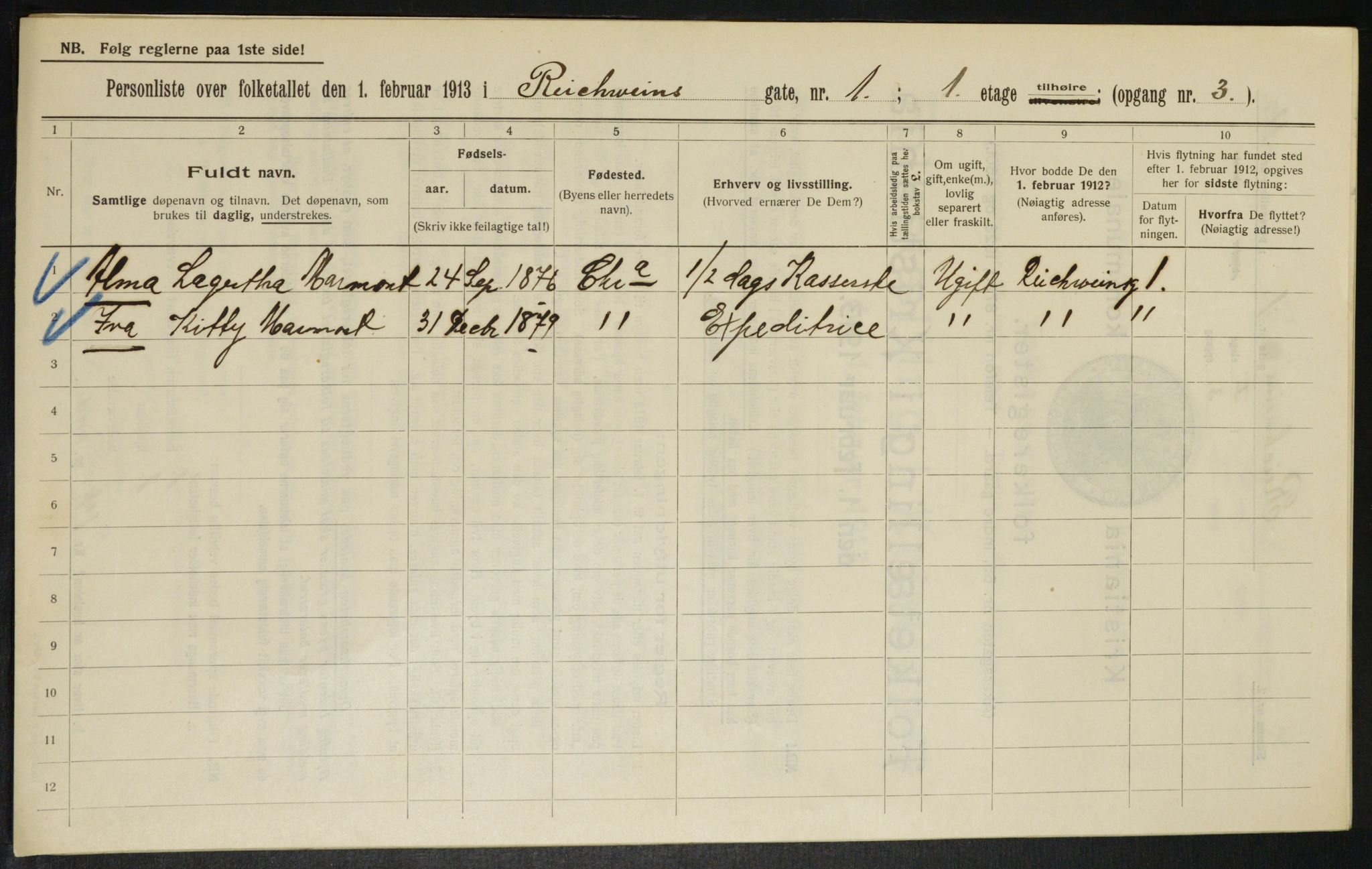 OBA, Municipal Census 1913 for Kristiania, 1913, p. 82675