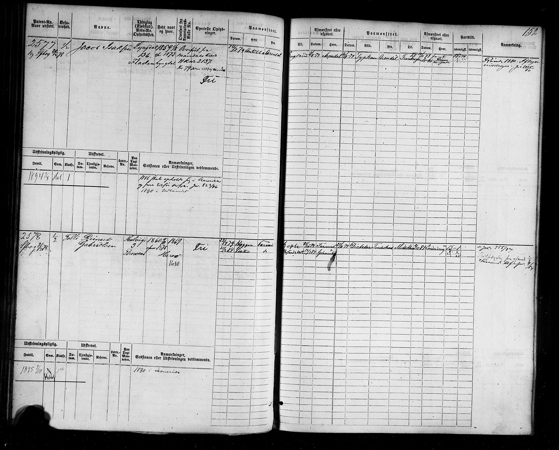 Farsund mønstringskrets, AV/SAK-2031-0017/F/Fb/L0004: Hovedrulle nr 2275-3040, M-7, 1875-1915, p. 156