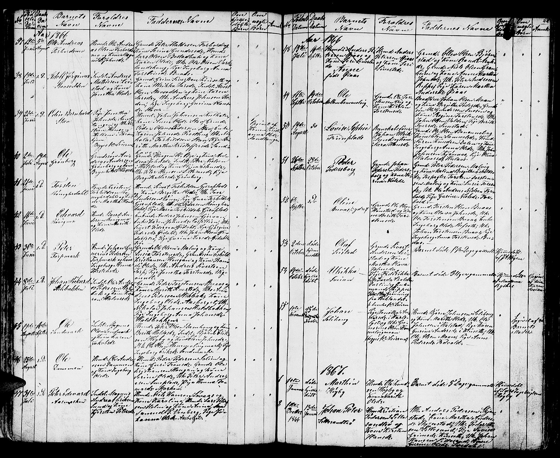 Ministerialprotokoller, klokkerbøker og fødselsregistre - Sør-Trøndelag, SAT/A-1456/616/L0422: Parish register (copy) no. 616C05, 1850-1888, p. 44