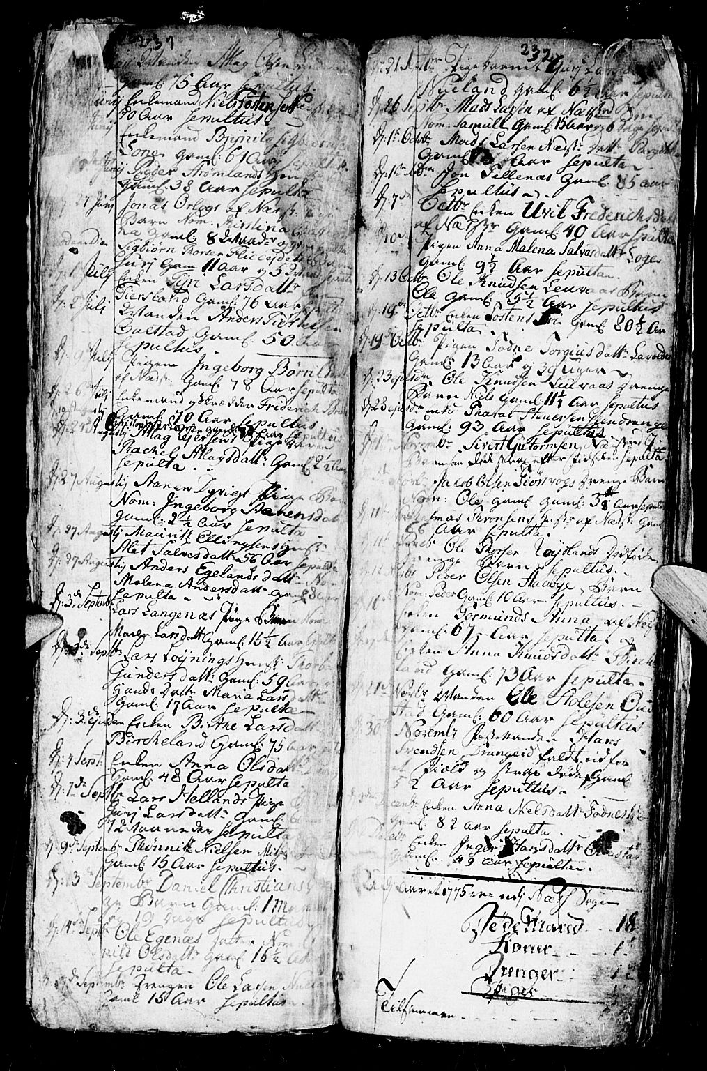 Flekkefjord sokneprestkontor, SAK/1111-0012/F/Fa/Fac/L0001: Parish register (official) no. A 1, 1773-1806, p. 231-232