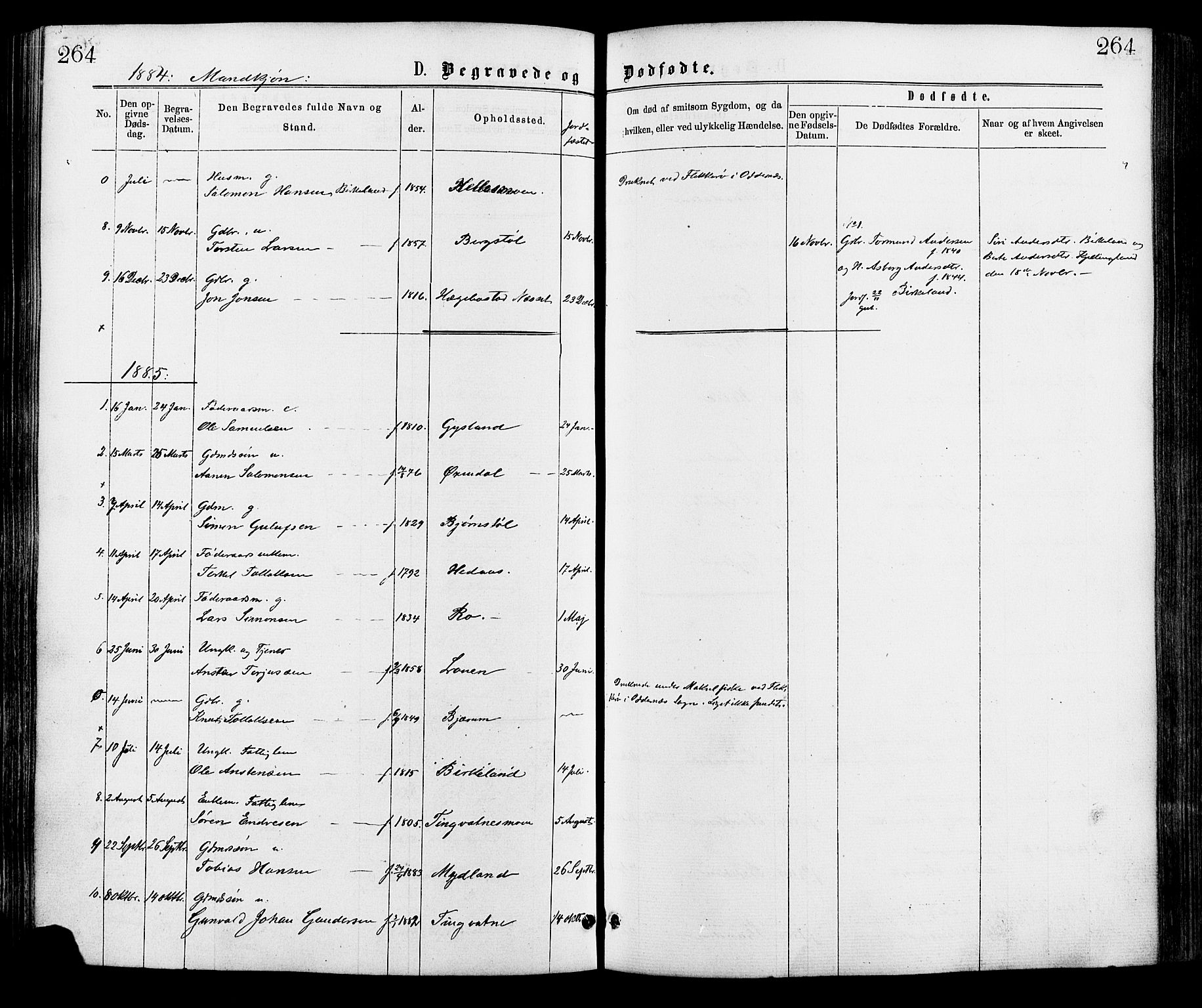 Hægebostad sokneprestkontor, AV/SAK-1111-0024/F/Fa/Faa/L0005: Parish register (official) no. A 5, 1864-1886, p. 264