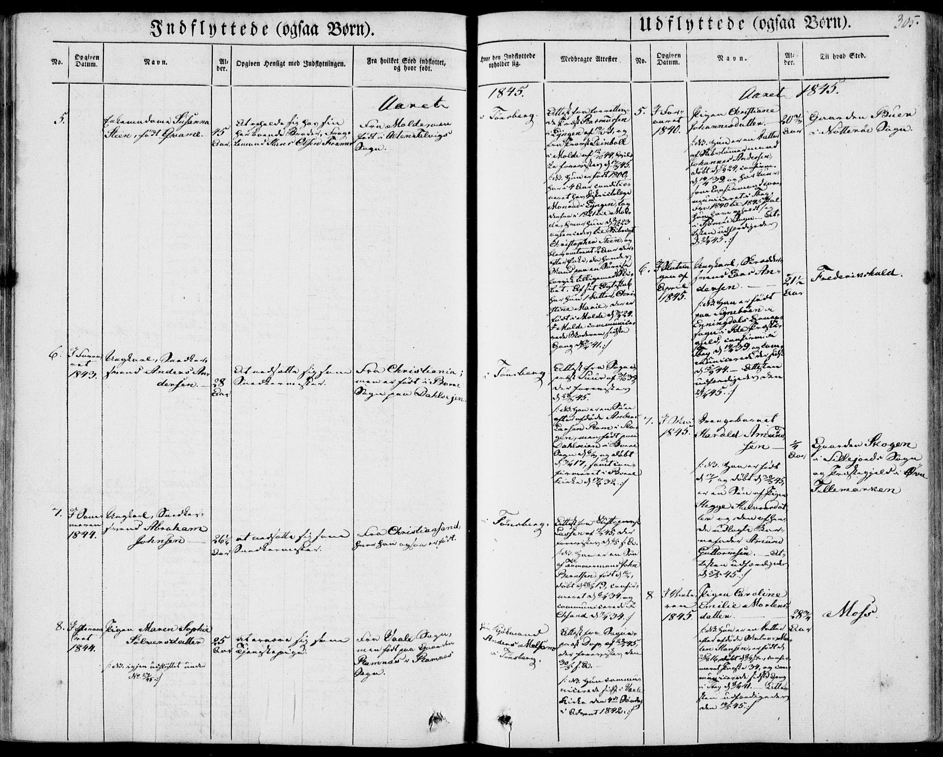 Tønsberg kirkebøker, SAKO/A-330/F/Fa/L0007: Parish register (official) no. I 7, 1845-1854, p. 305