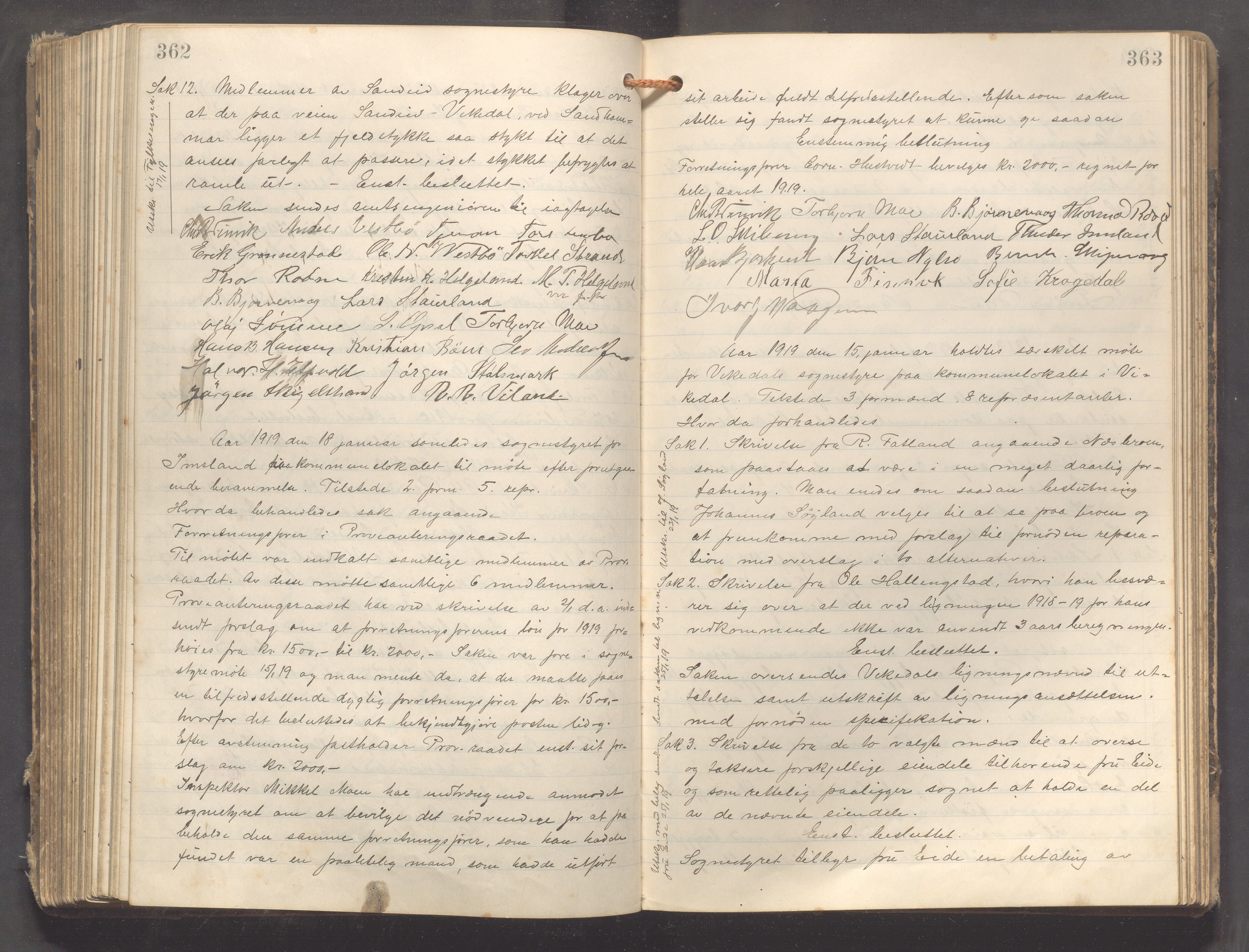 Vikedal kommune - Formannskapet, IKAR/K-100598/A/Aa/L0004: Møtebok, 1908-1922, p. 362-363