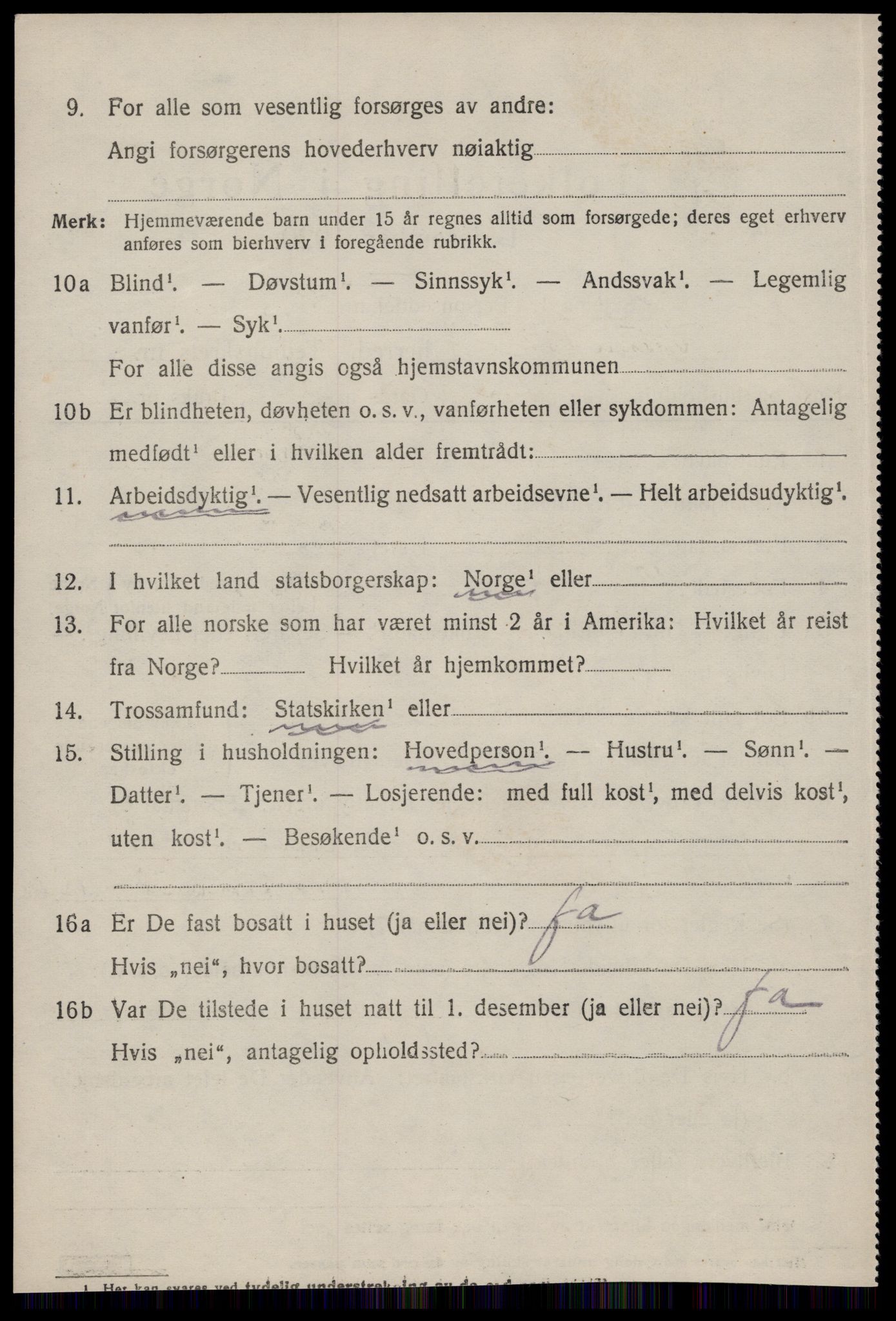 SAT, 1920 census for Sunndal, 1920, p. 1109