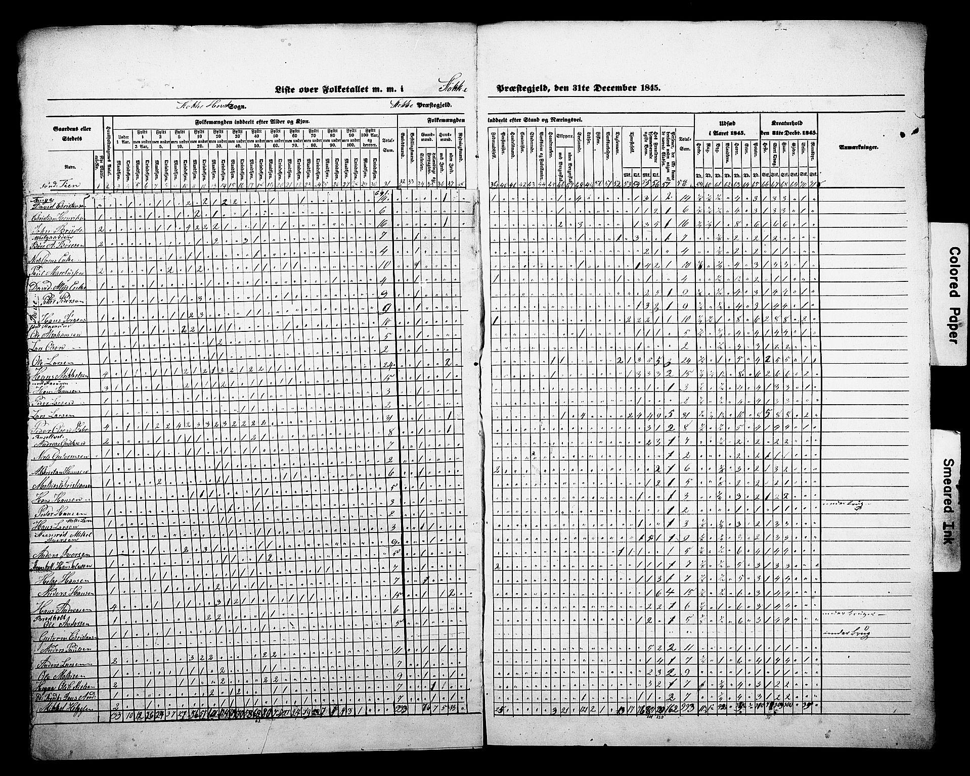 , Census 1845 for Stokke, 1845, p. 9