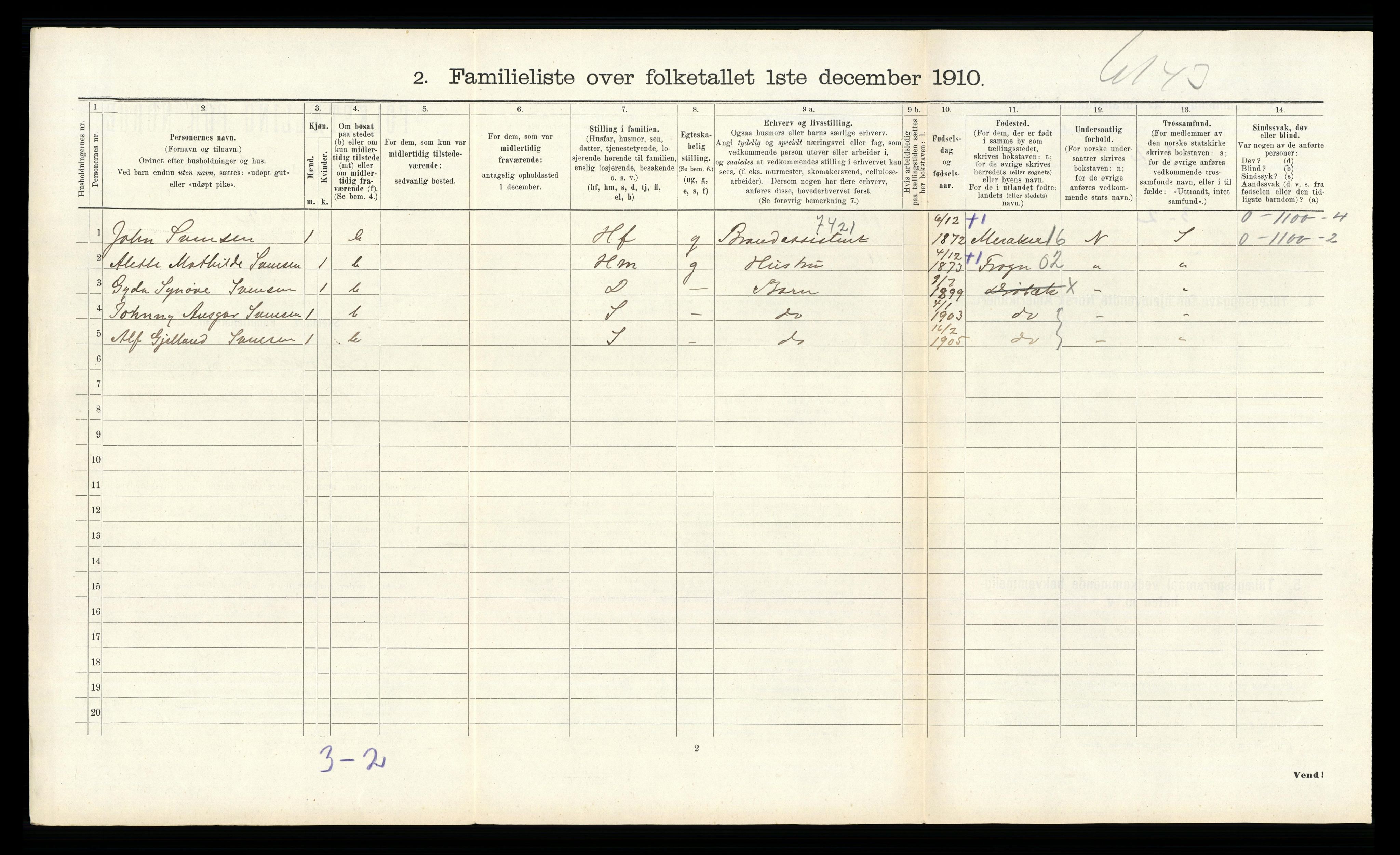 RA, 1910 census for Drøbak, 1910, p. 495