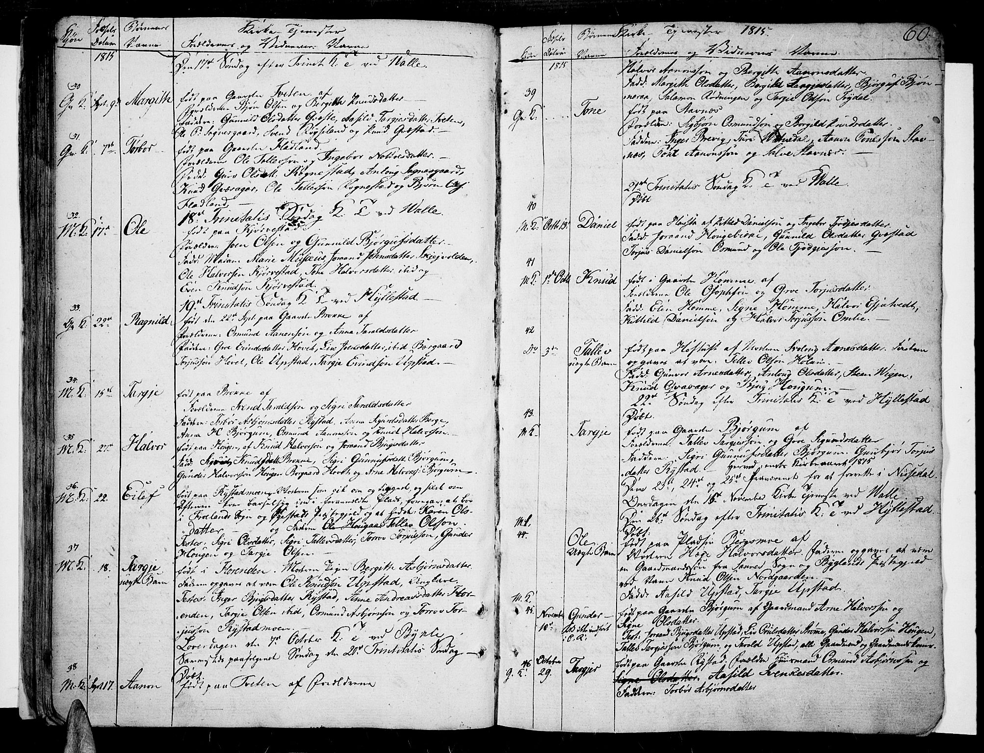 Valle sokneprestkontor, SAK/1111-0044/F/Fa/Fac/L0004: Parish register (official) no. A 4, 1790-1816, p. 60
