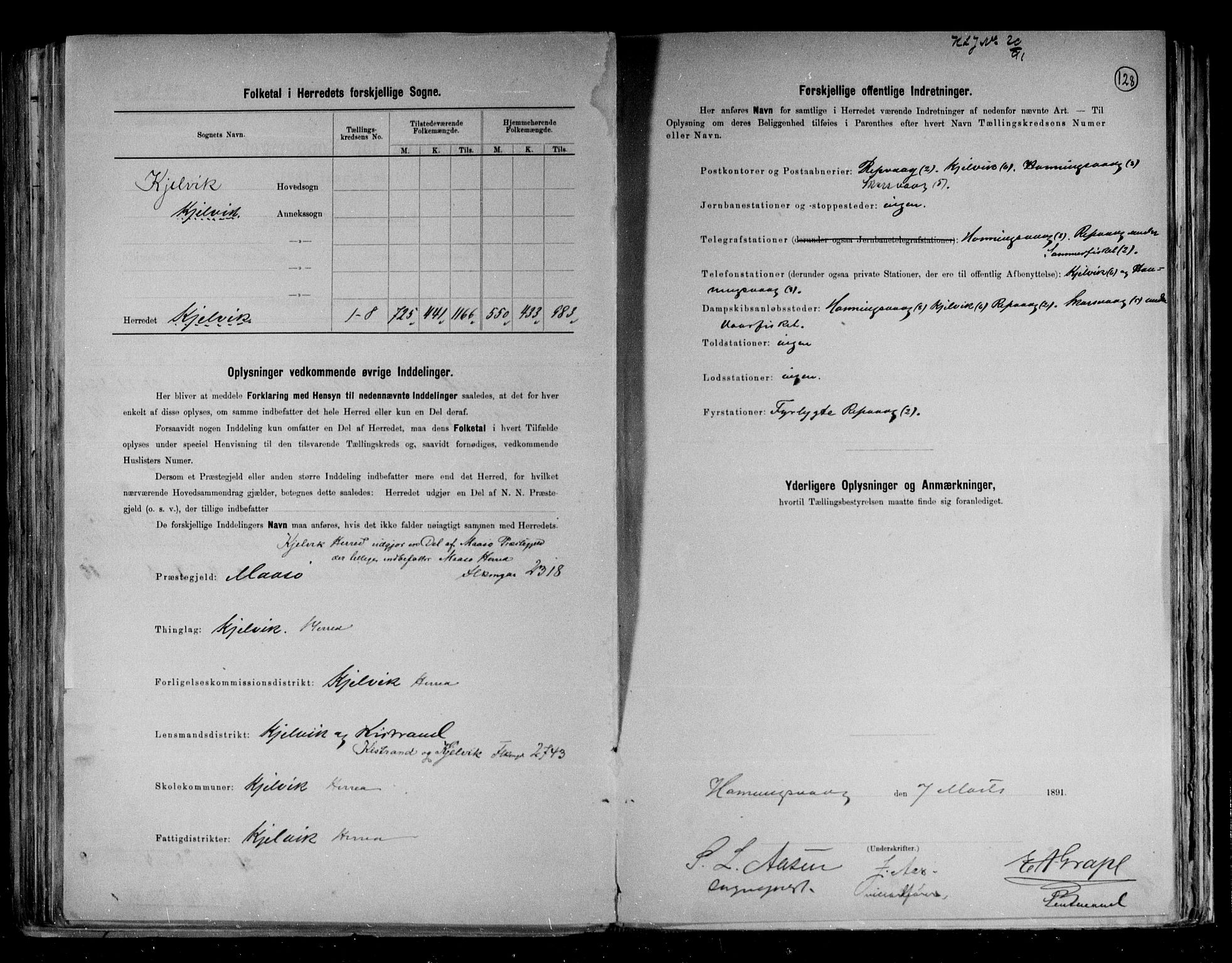 RA, 1891 census for 2019 Kjelvik, 1891, p. 3