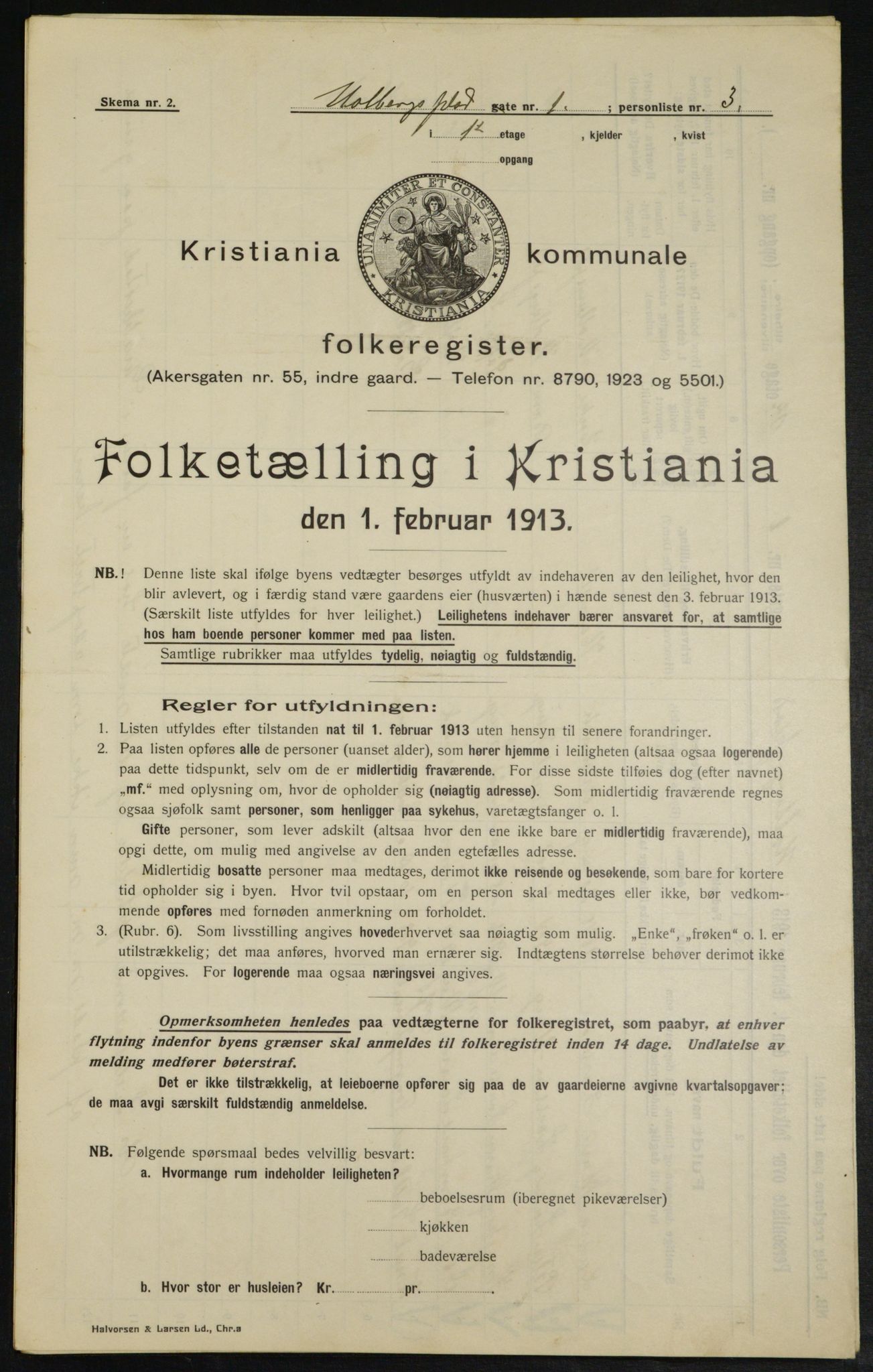 OBA, Municipal Census 1913 for Kristiania, 1913, p. 40354