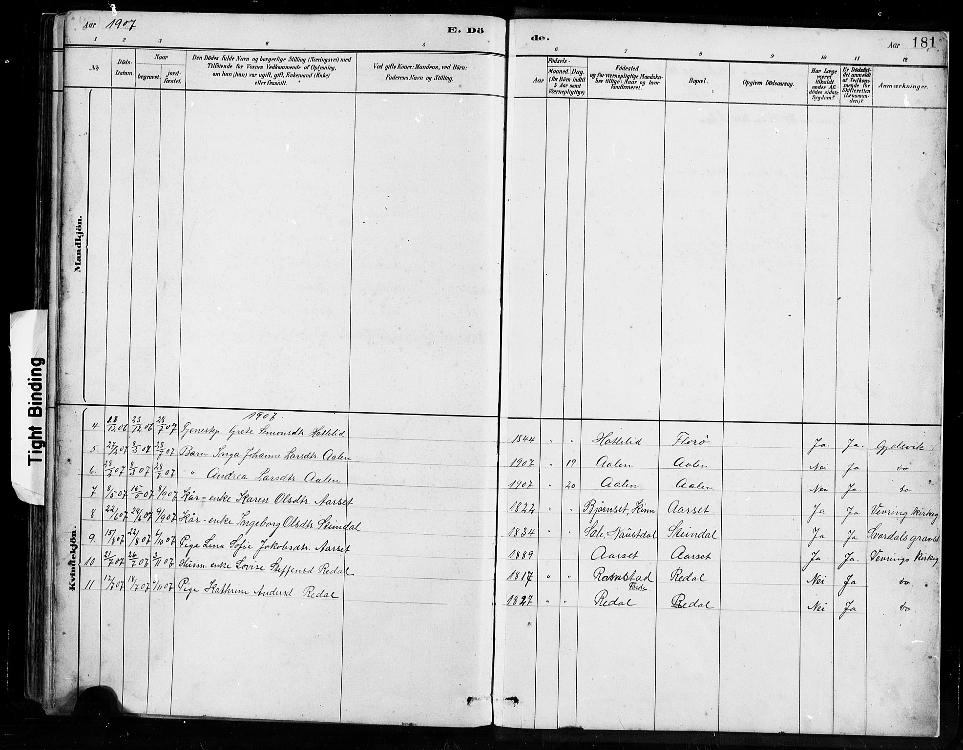 Førde sokneprestembete, AV/SAB-A-79901/H/Hab/Habe/L0001: Parish register (copy) no. E 1, 1881-1920, p. 181